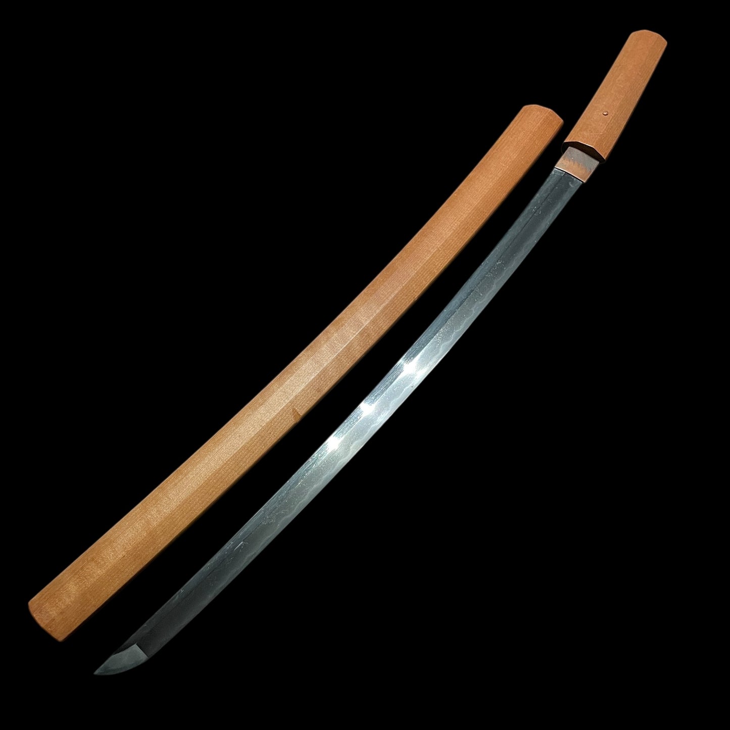Gunome Hamon Long WAKIZASHI in Shirasaya, Edo period mumei