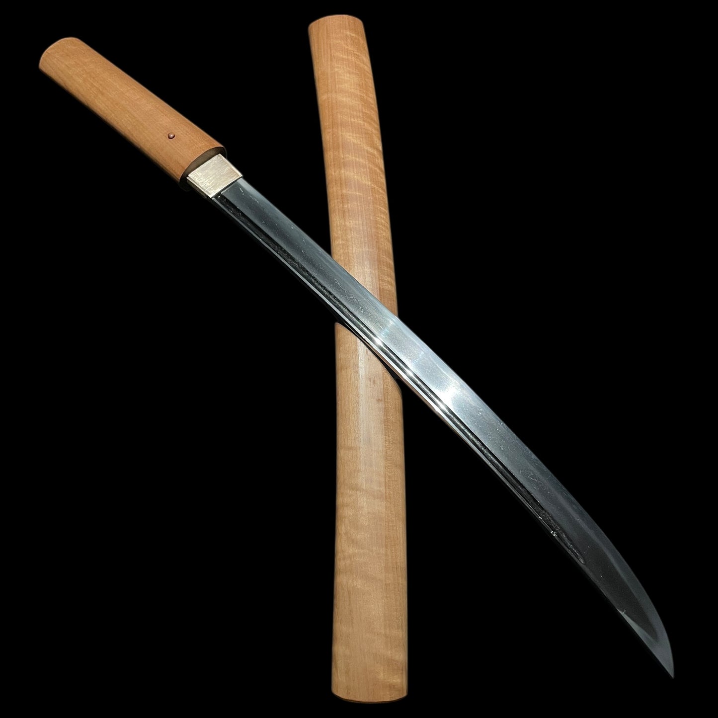 Hirazukuri Wakizashi 平造脇差, Bohi 棒樋 blade, Edo period mumei