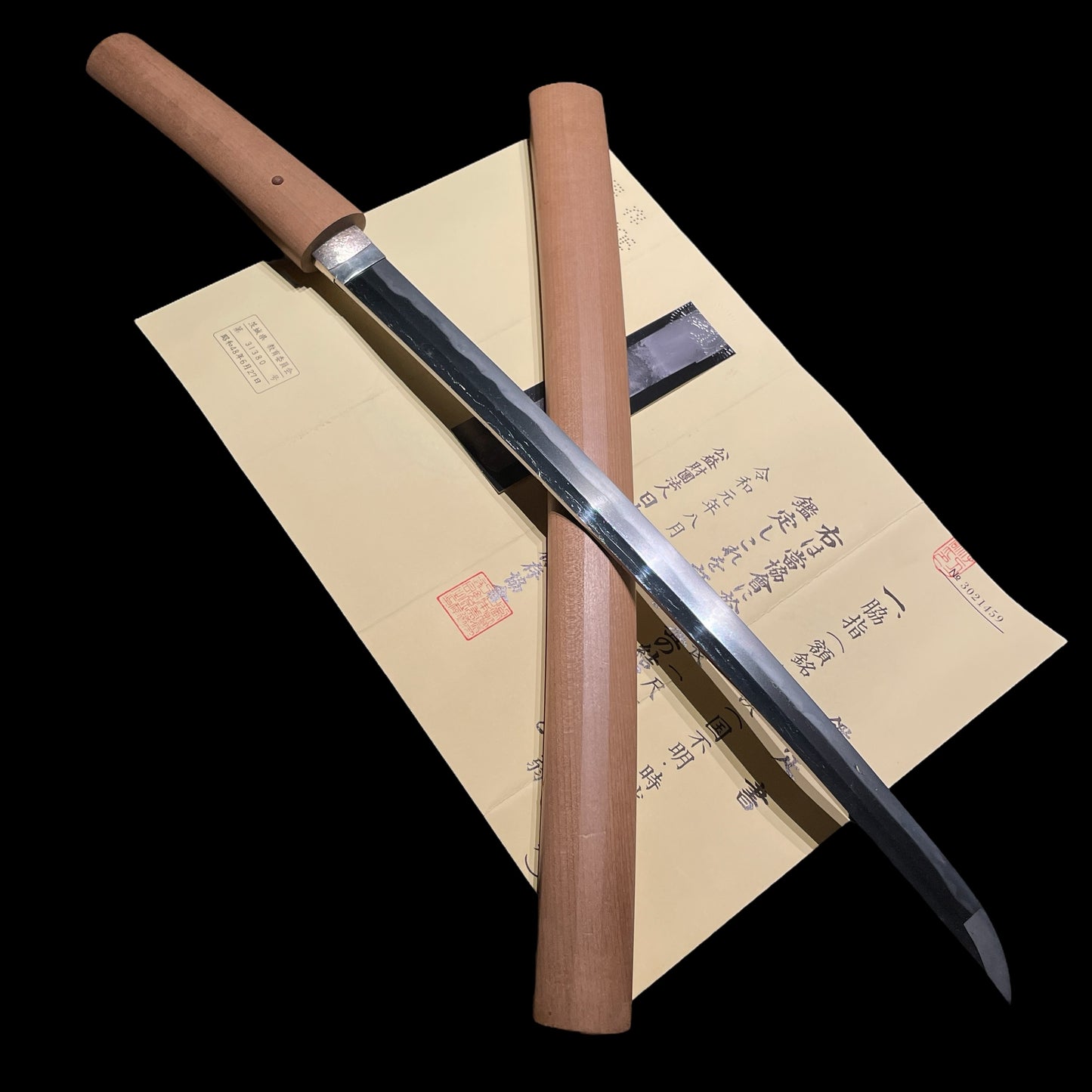 Rare Gakumei 額銘, Kunitsugu 国次 signed Wakizashi, KOTO Muromachi period