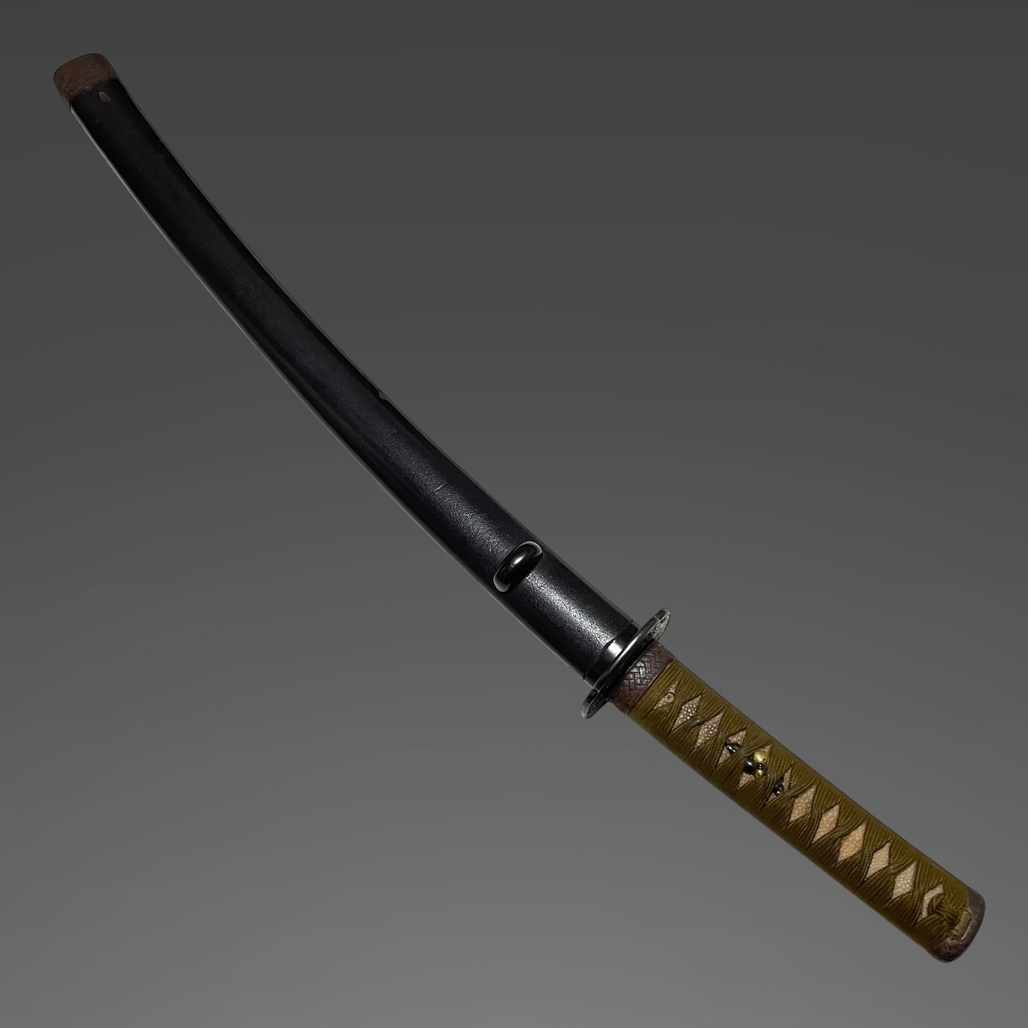 Hizenkokuju Tadayoshi 肥前国住忠吉 signed WAKIZASHI, Moth Large Kojiri, Edo period