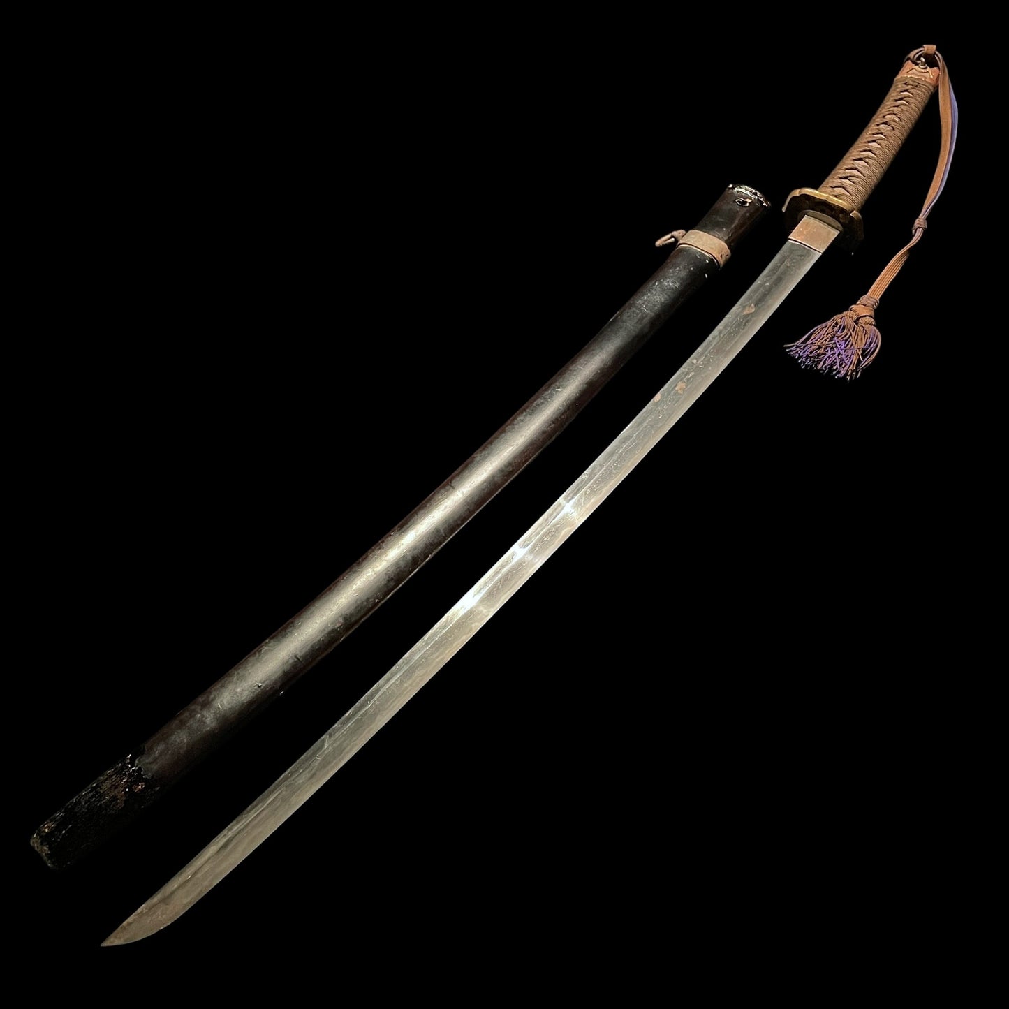 Long Ryakushiki-GUNTO 略式軍刀 with Tassel, WW2 Japanese Army Officer Sword