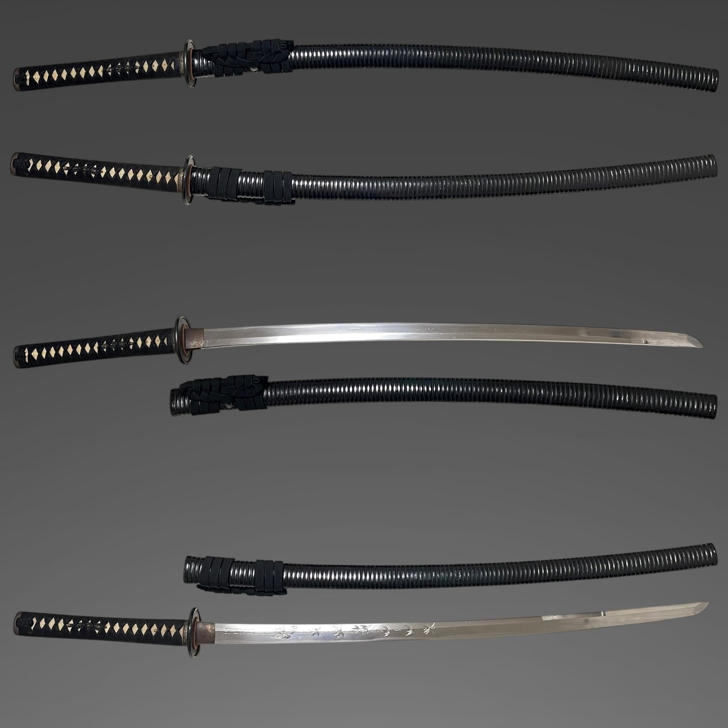 HIRIMONO 彫物 KATANA,笹竹 Sasatake Bamboo, Hizenkokuju Tadahiro 肥前國住忠廣 signed, Edo period