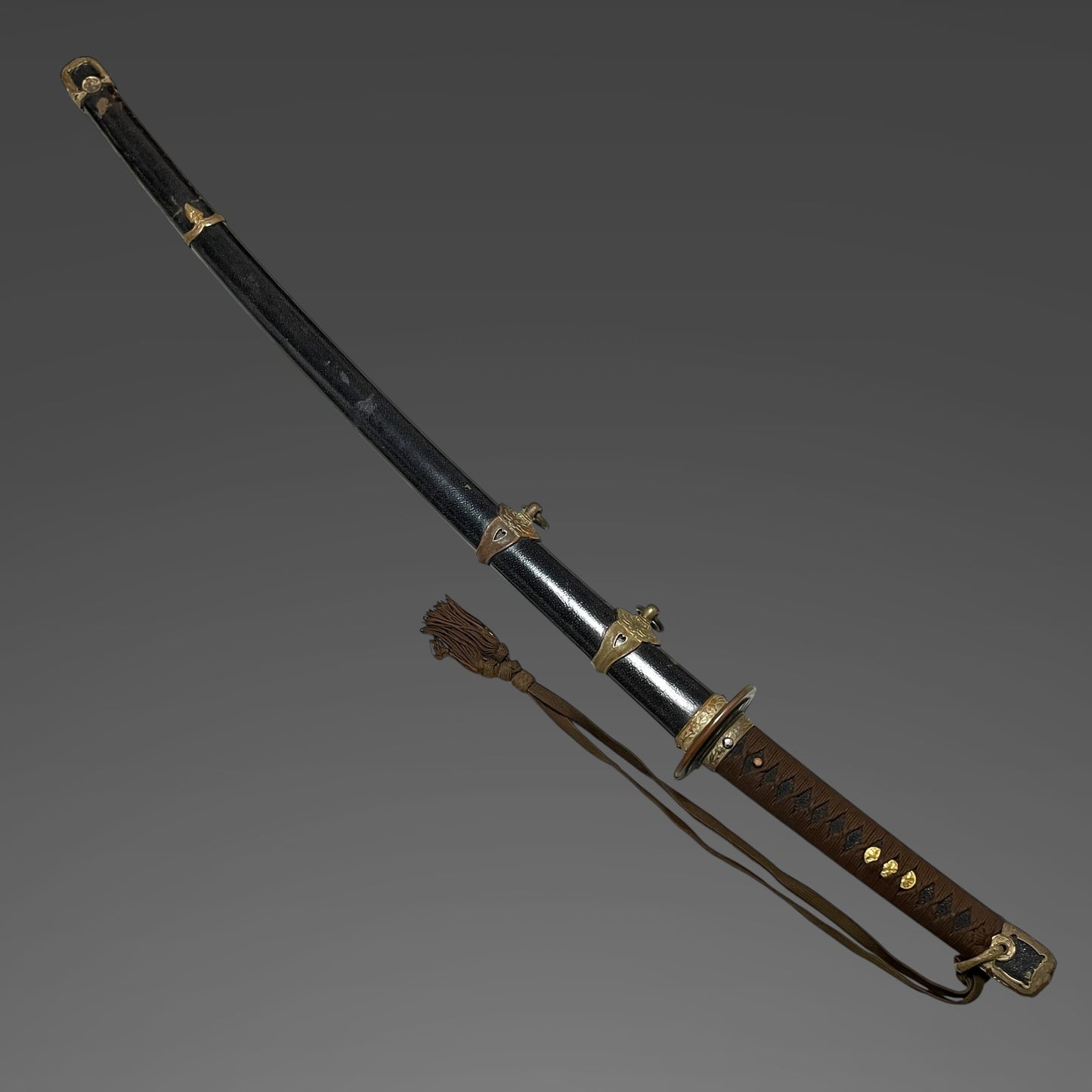 NAVY GUNTO 海軍刀, Rayskin Scabbard, with Tassel, WW2 Original, Japanese Officer Sword