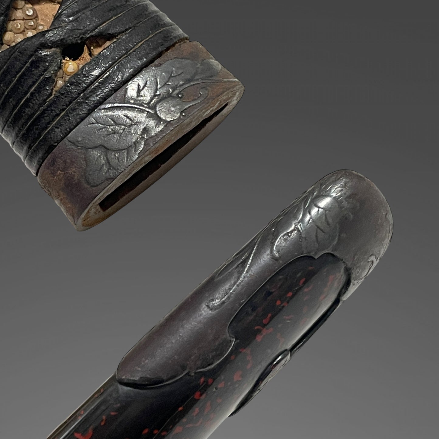 Butterfly Fittings Long Wakizashi, Kozuka Kogai, Rugged Blade, Edo period mumei