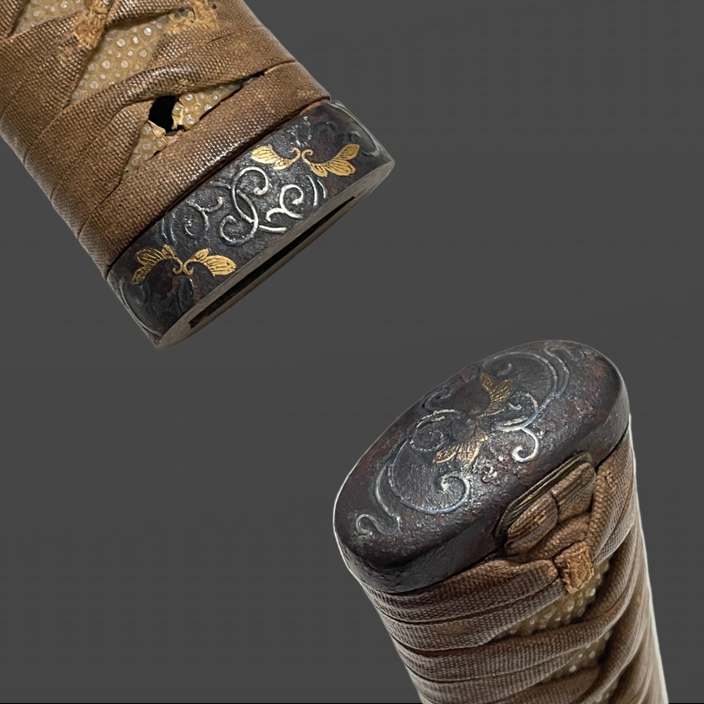 Ookissaki 大切先 Long Wakizashi, Choshuju Yuken 長州住友賢 signed Tsuba, Early Edo period mumei
