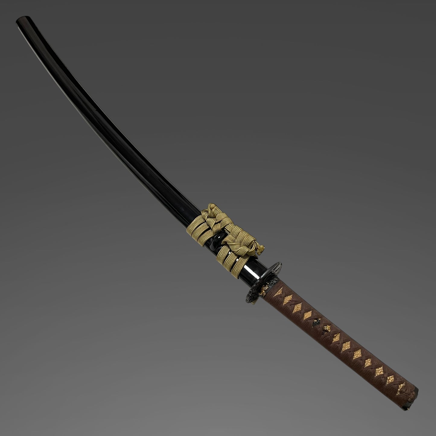 Wonderful Tsukamae Long KATANA, Wave and Rabbit Tsuba, Shishi Fuchikashira