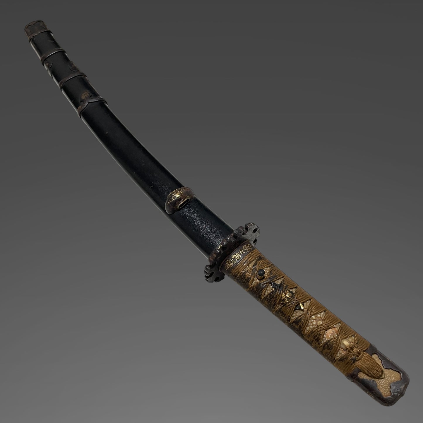 Handachi Koshirae 半太刀拵 Wakizashi, Dragon Menuki, Edo period mumei