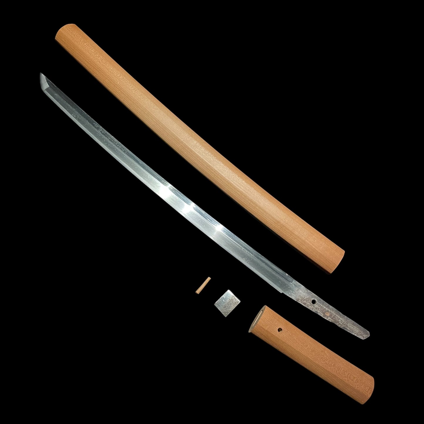 Wakizashi in Shirasaya, Early Edo period mumei, 427mm (16.81 in.)