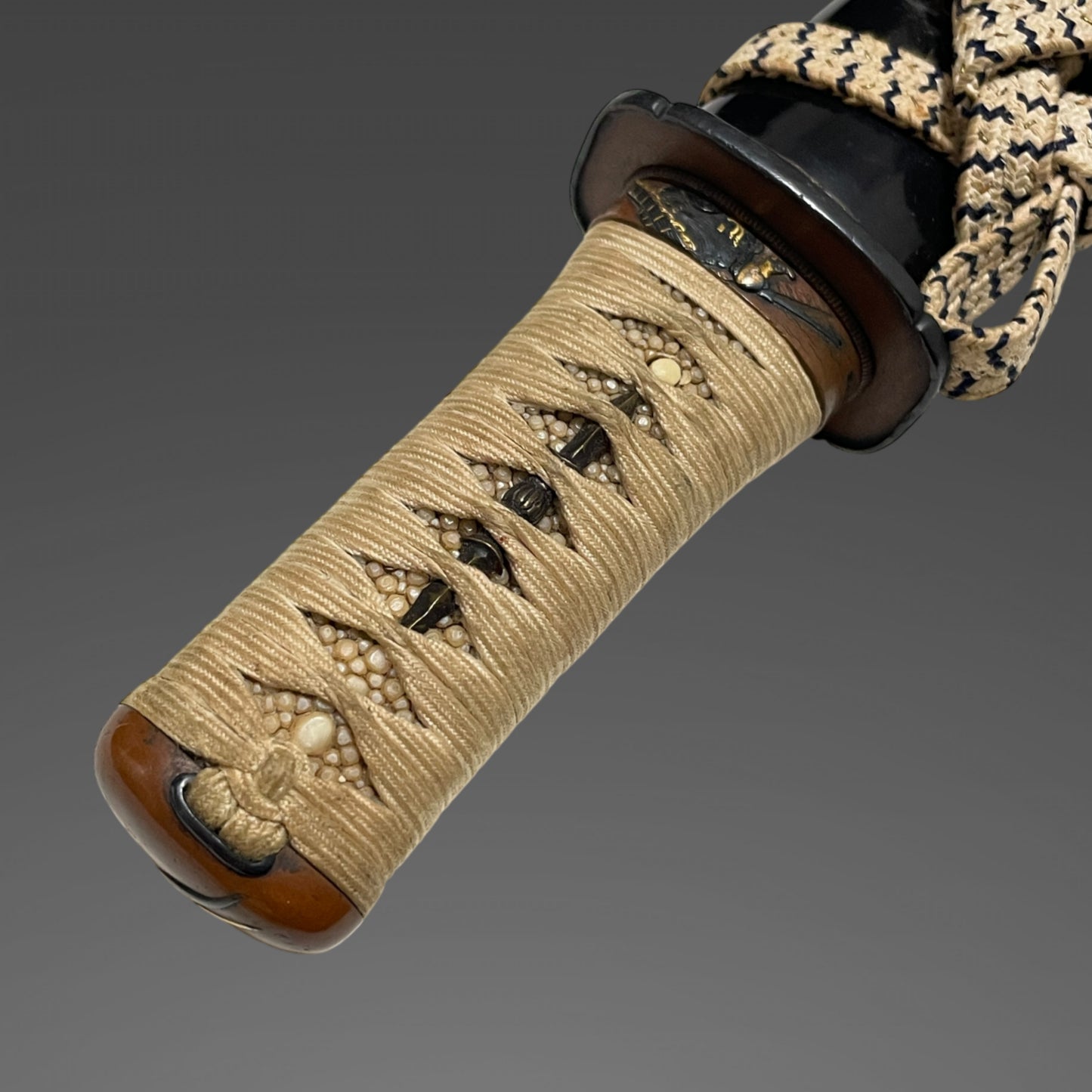 Onishoki 鬼鍾馗 Fuchikashira, Copper Fittings TANTO, with Kozuka, Muromachi period