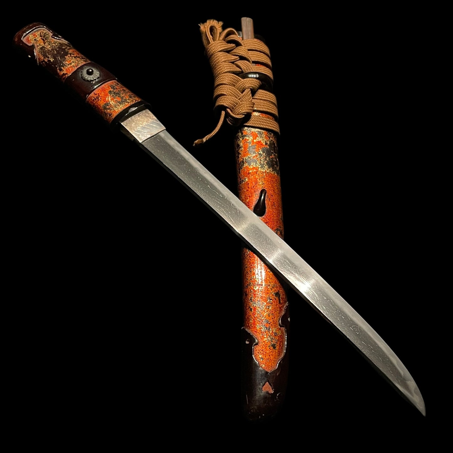 Byakudan-Nuri 白檀塗, Aikuchi Koshirae 合口拵, Tanbanokami Yoshimichi signed Kozuka and Warikogai