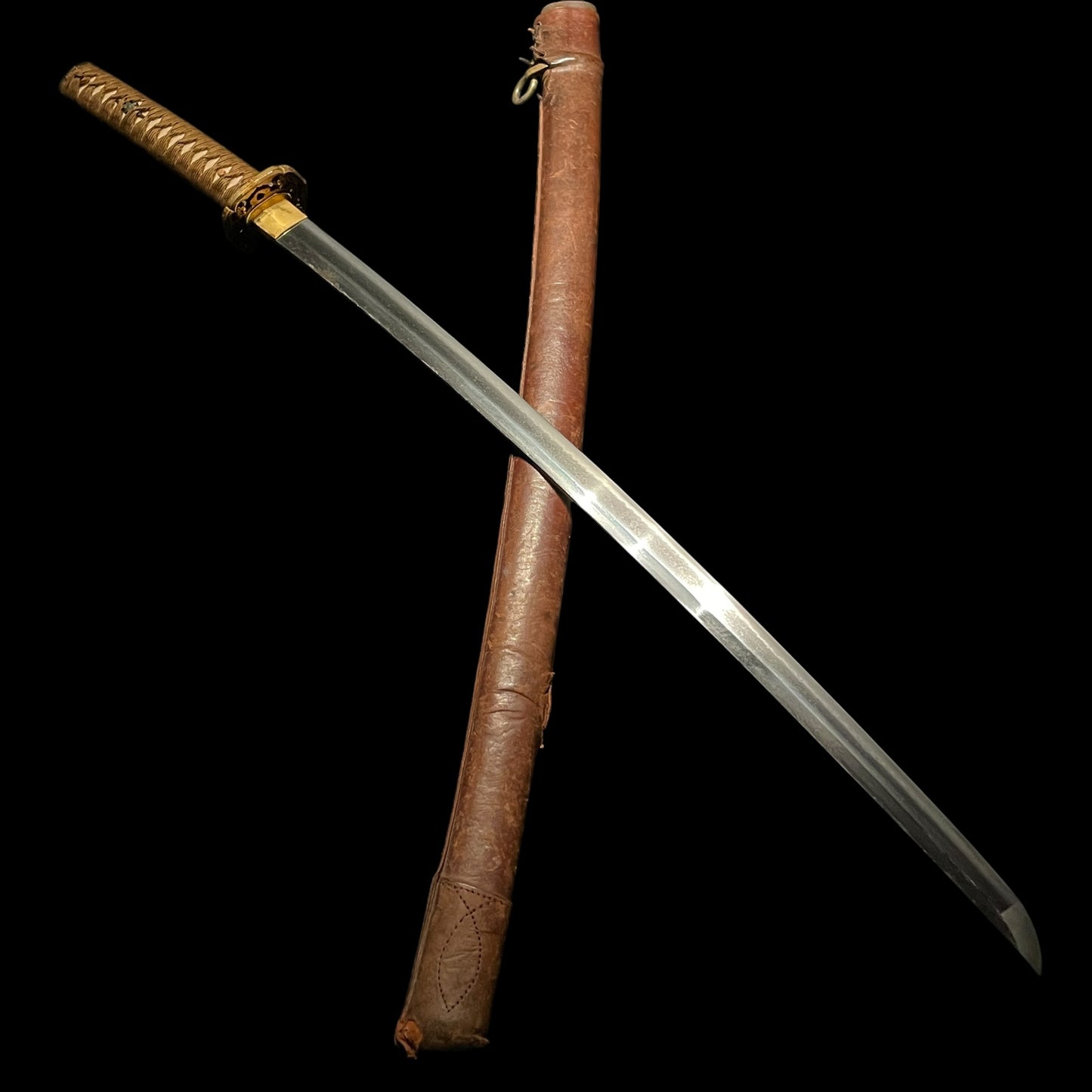 Ryakushiki-GUNTO 略式軍刀, Leather Cover Scabbard, WW2 Japanese Army Officer Sword