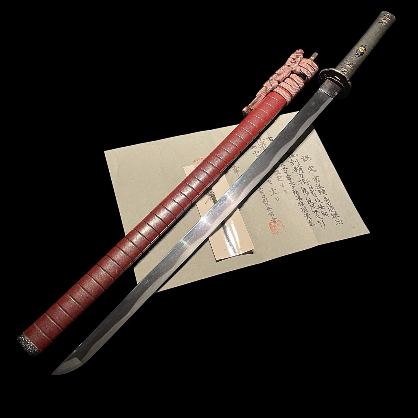 Inrokizamizaya 印籠刻鞘 KATANA, Kanbun-Shinto 寛文新刀, Very wide Blade, with Wari-Kogai