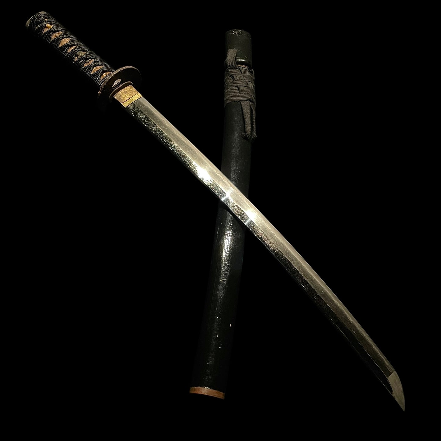 Black Short Wakizashi, Edo period mumei
