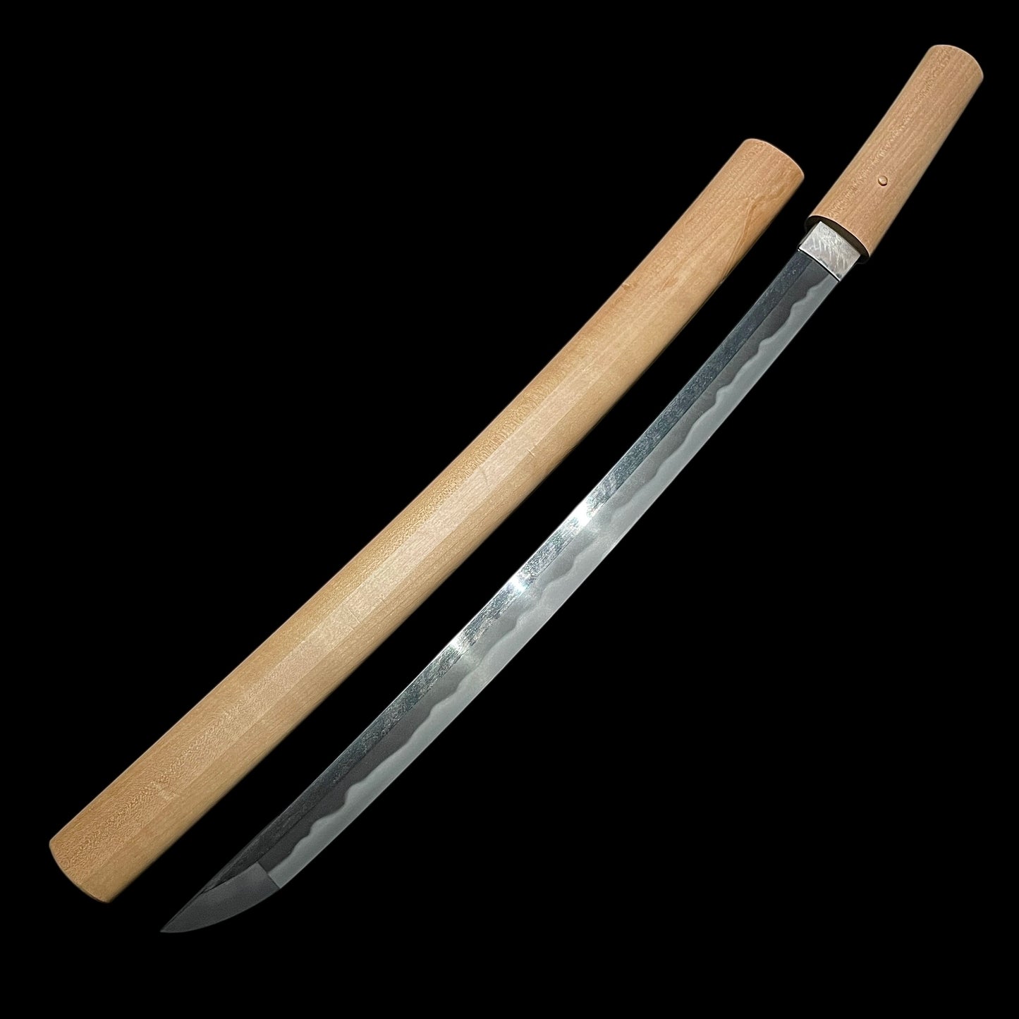 HITATSURA 皆焼 Wakizashi, Gisuke 義助 signed, Wide and Thick Blade, Edo period