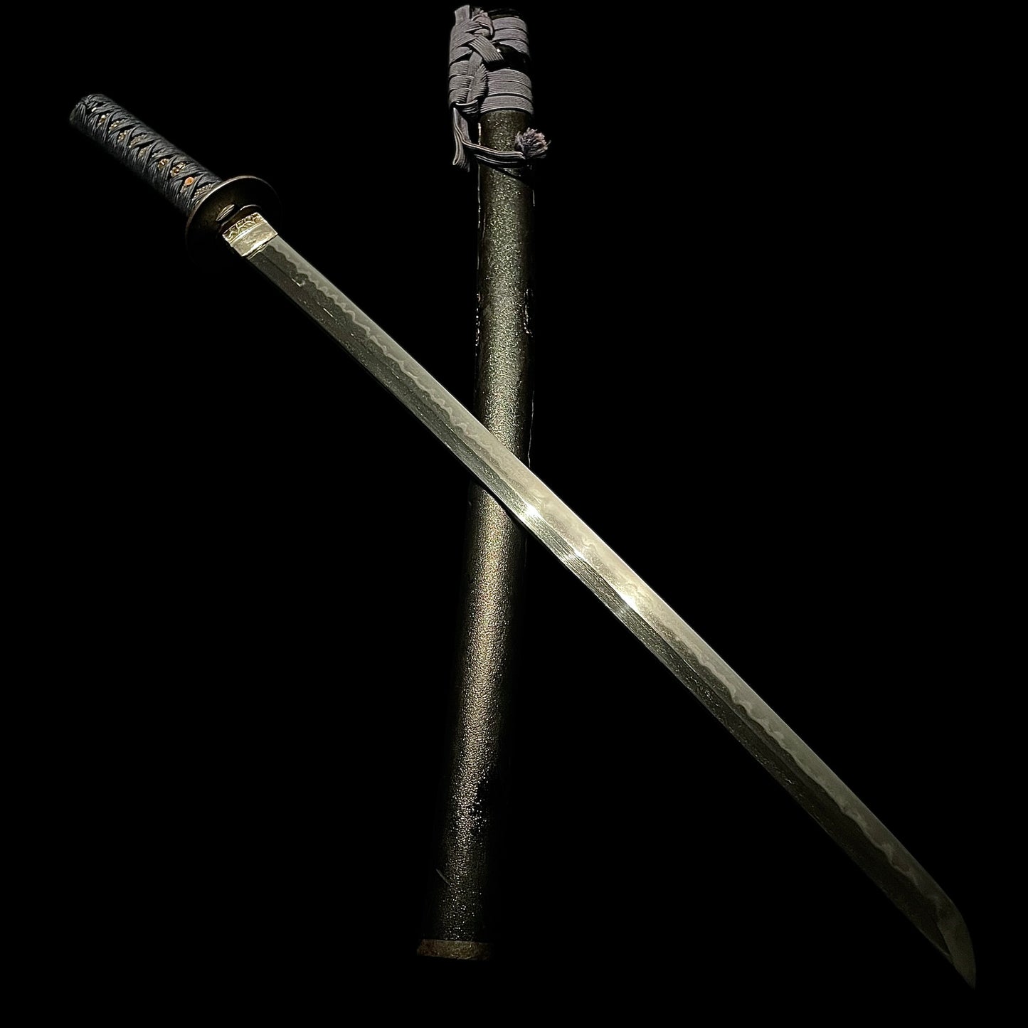 Amazing Hamon, Straight Ninja Style Wakizashi, Shinobigatana 忍刀, Edo period mumei
