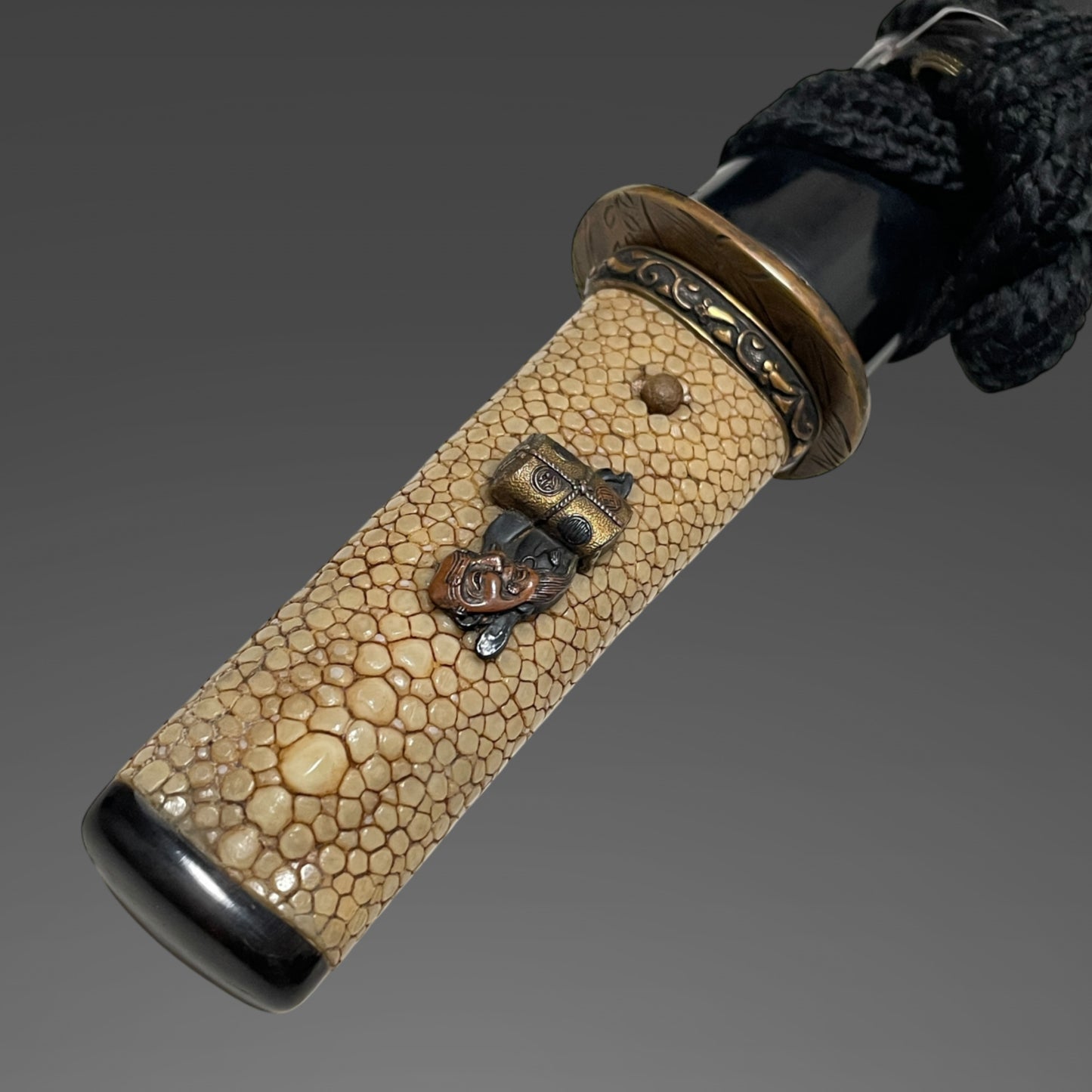 Nohmen Menuki 能面目貫 TANTO, Okina 翁 and Hannya 般若, Edo period mumei