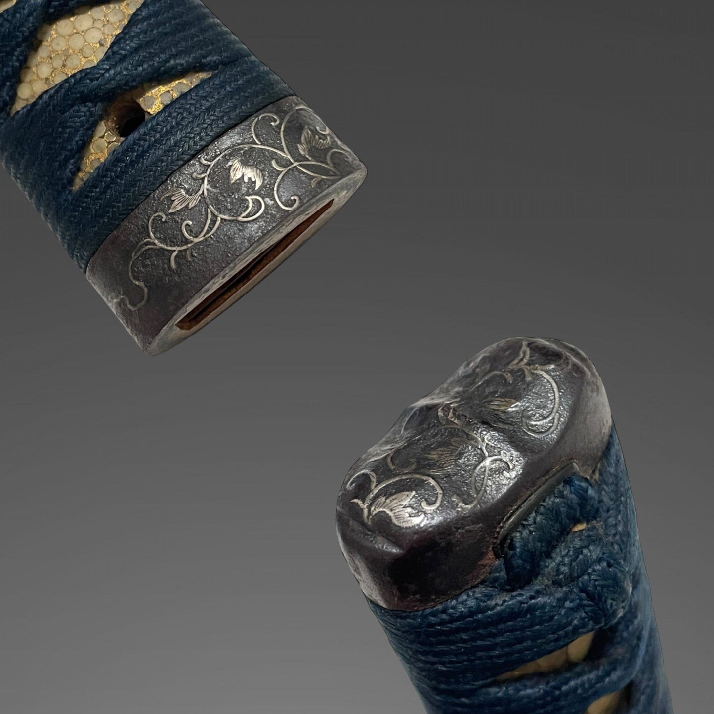 High-grade fittings Wakizashi, Tanshuju Nobuyuki signed Tsuba, Edo period mumei