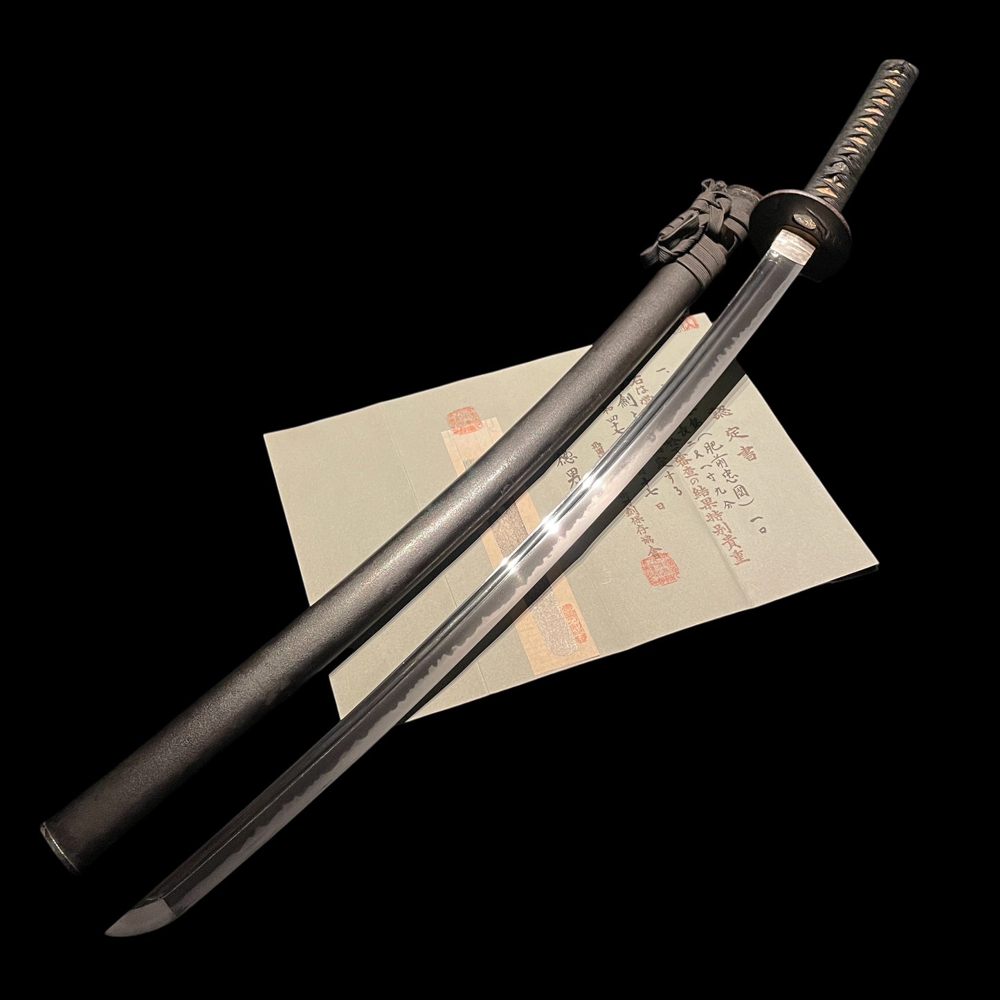 Hizen Tadakuni 肥前忠国 KATANA, Crane Fuchikashira, Turtle Menuki 亀目貫, Early Edo period