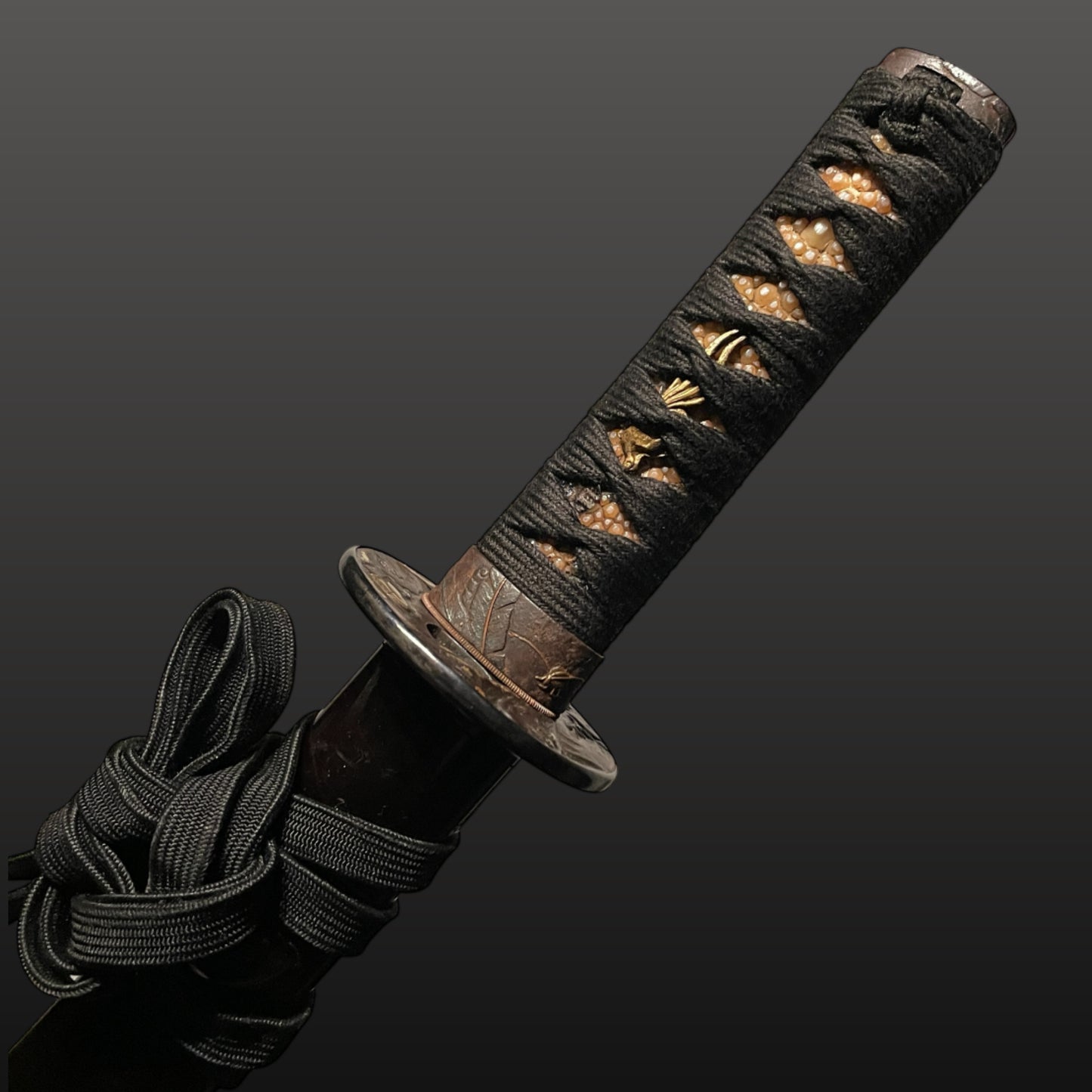 Bell cricket Fuchikashira 鈴虫縁頭, Shobuzukuri Long WAKIZASHI, Edo period mumei