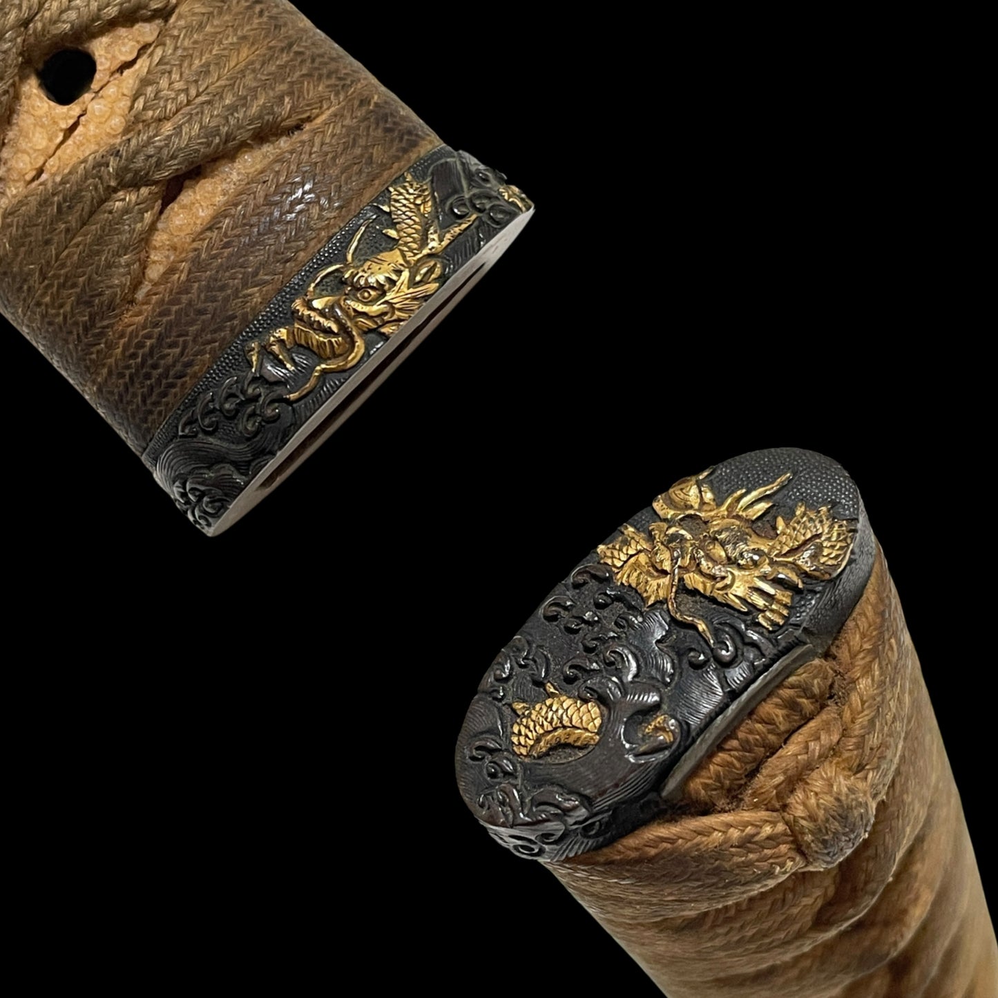 Samesaya-Koshirae 鮫鞘拵 Wakizashi, Oomokumehada, Dragon Fuchikashira, with Kozuka