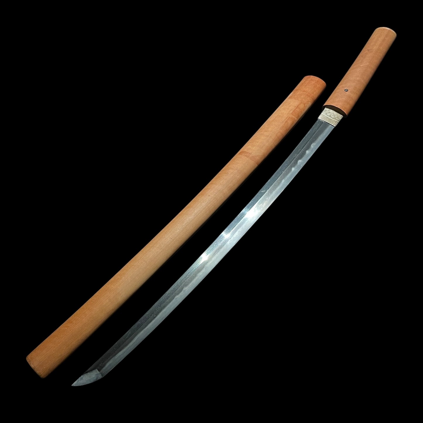 Togari-Gunome Hamon 尖互目刃文 Long Wakizashi in Shirasaya, Edo period mumei