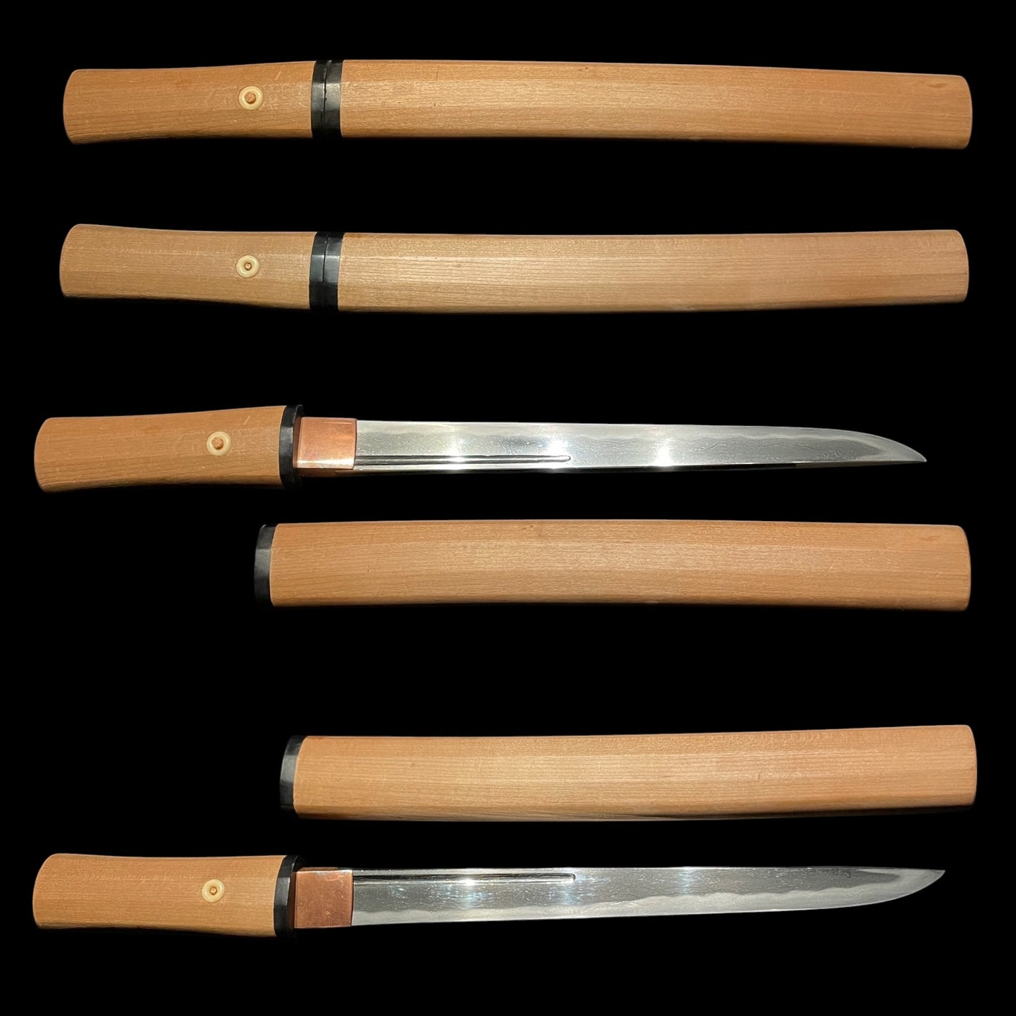 Rare Style Jigane AYASUGIHADA 綾杉肌, Tadahiro Gold inlay signed TANTO