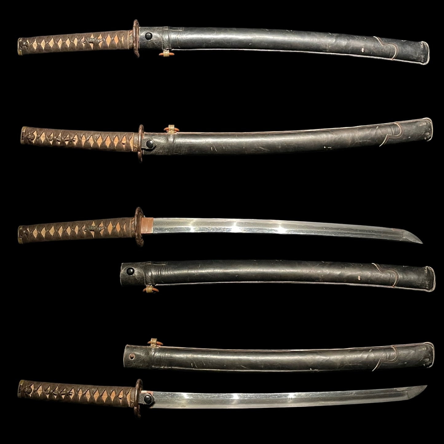 Short GUNTO Black Ryakushiki Style, Late WW2 Japanese Army Sword