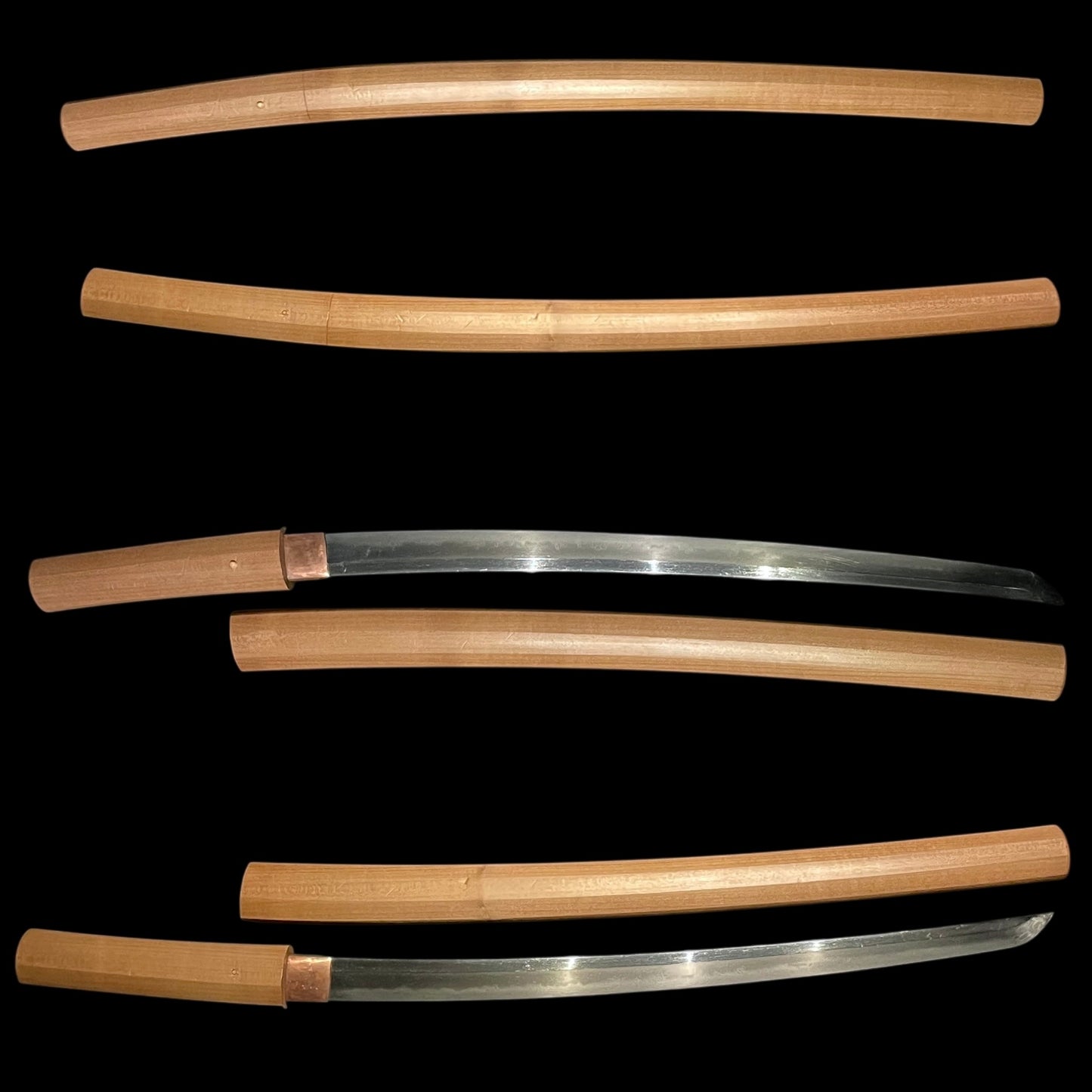 Togari-Gunome Hamon 尖り互の目刃文 Wakizashi in Shirasaya, Edo period mumei