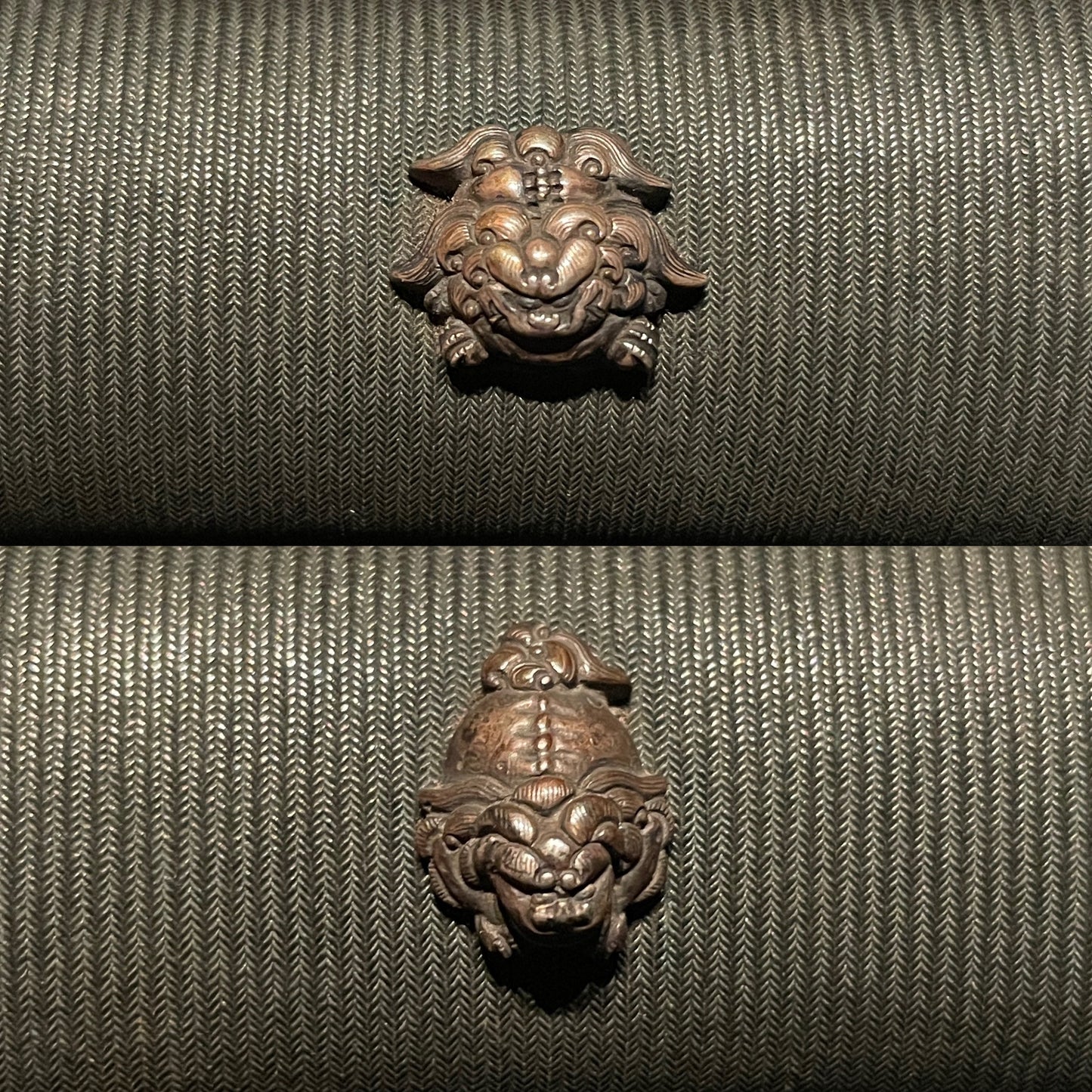 TANTO with KOZUKA, Mushroom Fuchi, Shishi Menuki, Edo period mumei