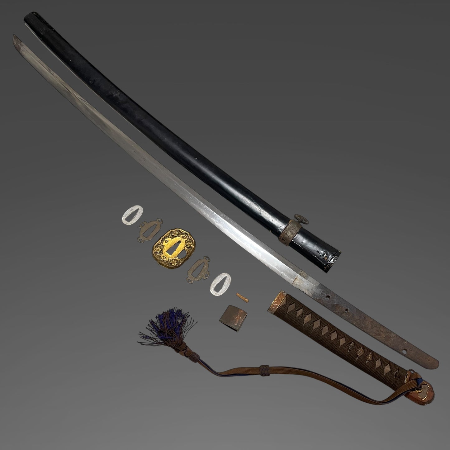 Long Ryakushiki-GUNTO 略式軍刀 with Tassel, WW2 Japanese Army Officer Sword