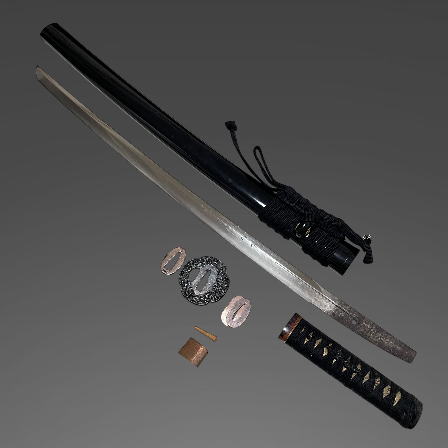 Bonji 梵字 Horimono Long Wakizashi, 石州直綱作之 太刀ヲスリ上ル 文化六年二月吉日 signed, Edo period