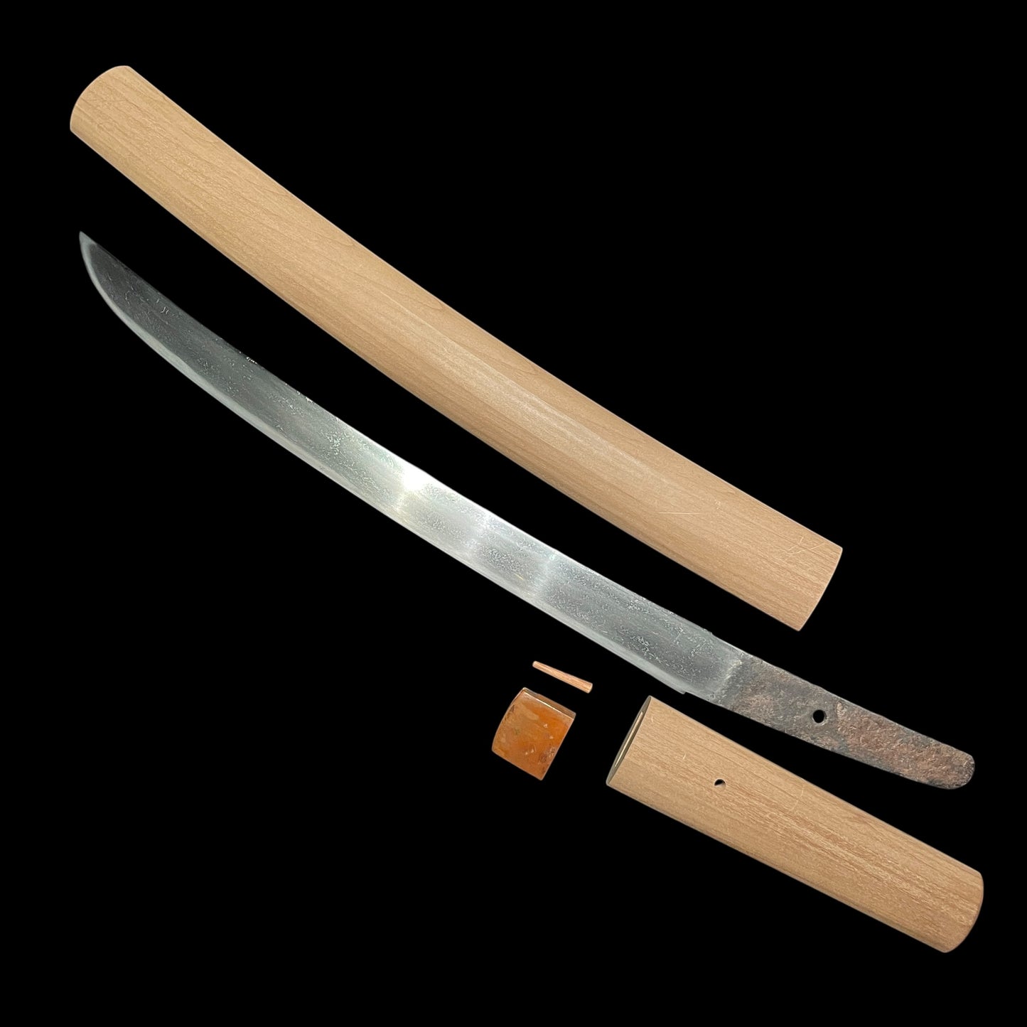 Rare style KATAHIRA-ZUKURI 片平造 Wakizashi, Muromachi period mumei