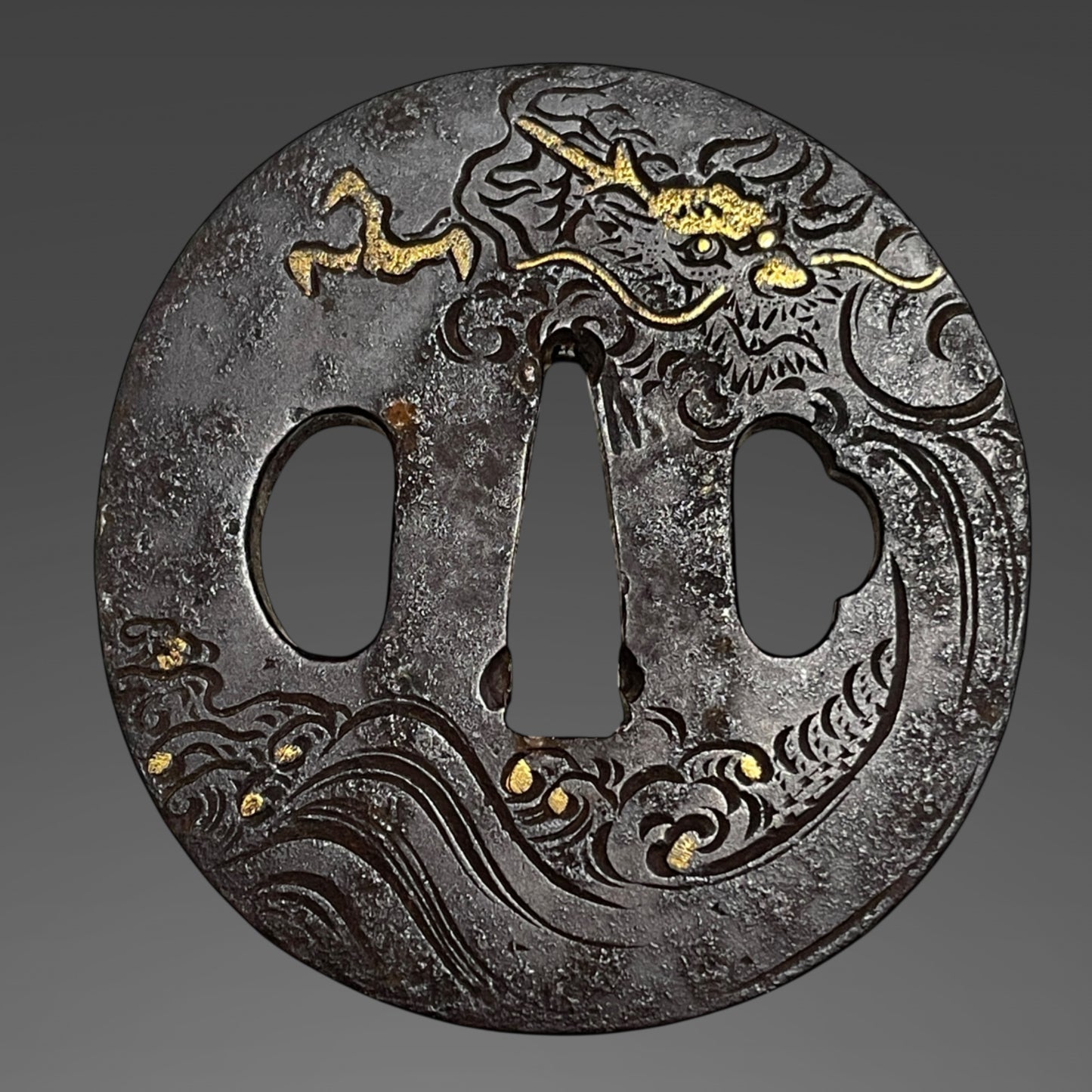 Echizen-Seki 越前関 WAKIZASHI, Signed Dragon Tsuba, with Kozuka, Early Edo period