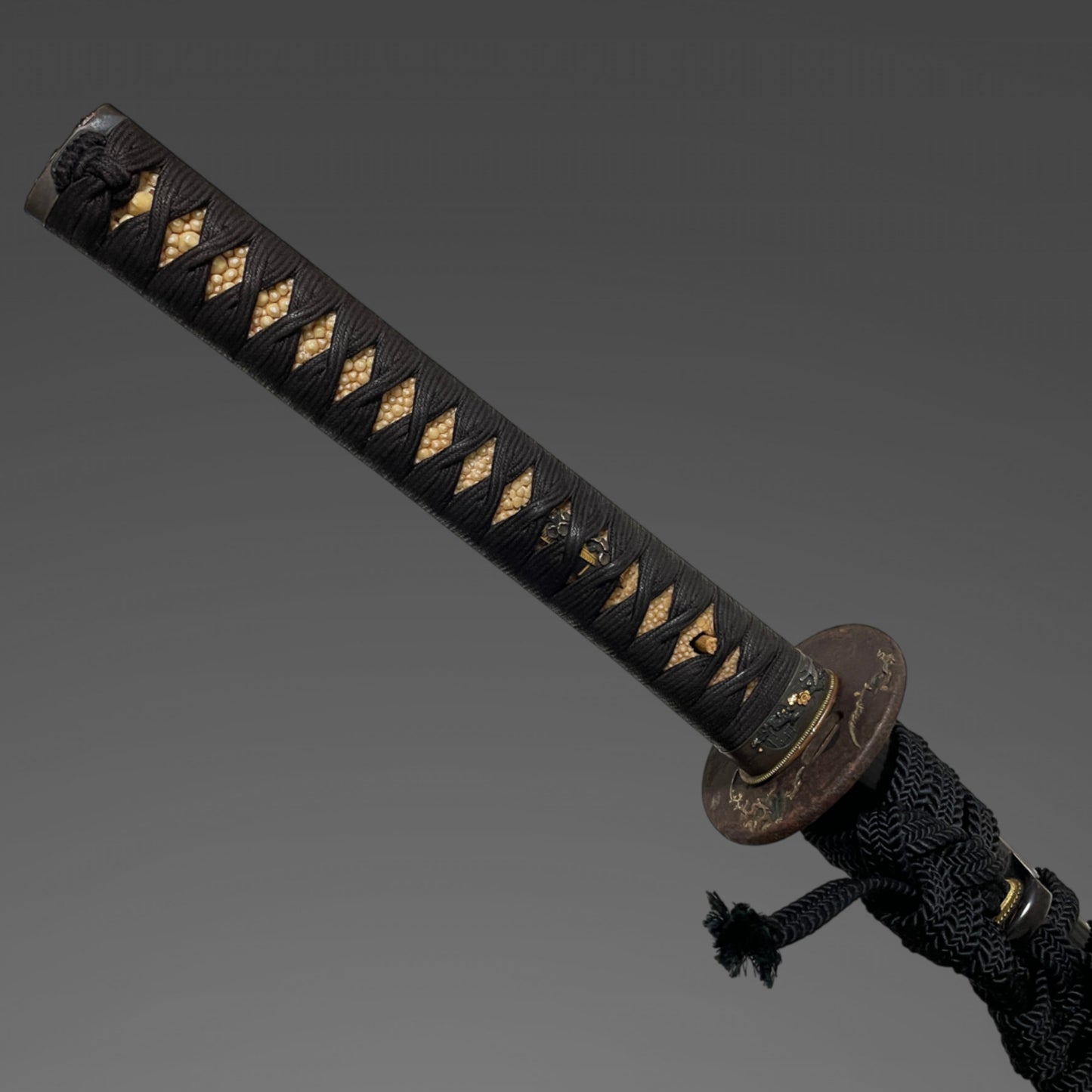 Shinto Jumyo 新刀寿命 KATANA, Nightingale and Plum Blossoms Fuchikashira, with Shirasaya