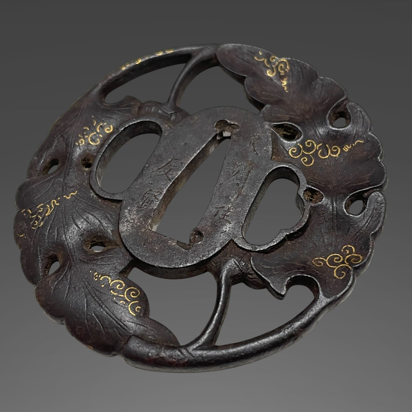 Ookissaki 大切先 Long Wakizashi, Choshuju Yuken 長州住友賢 signed Tsuba, Early Edo period mumei