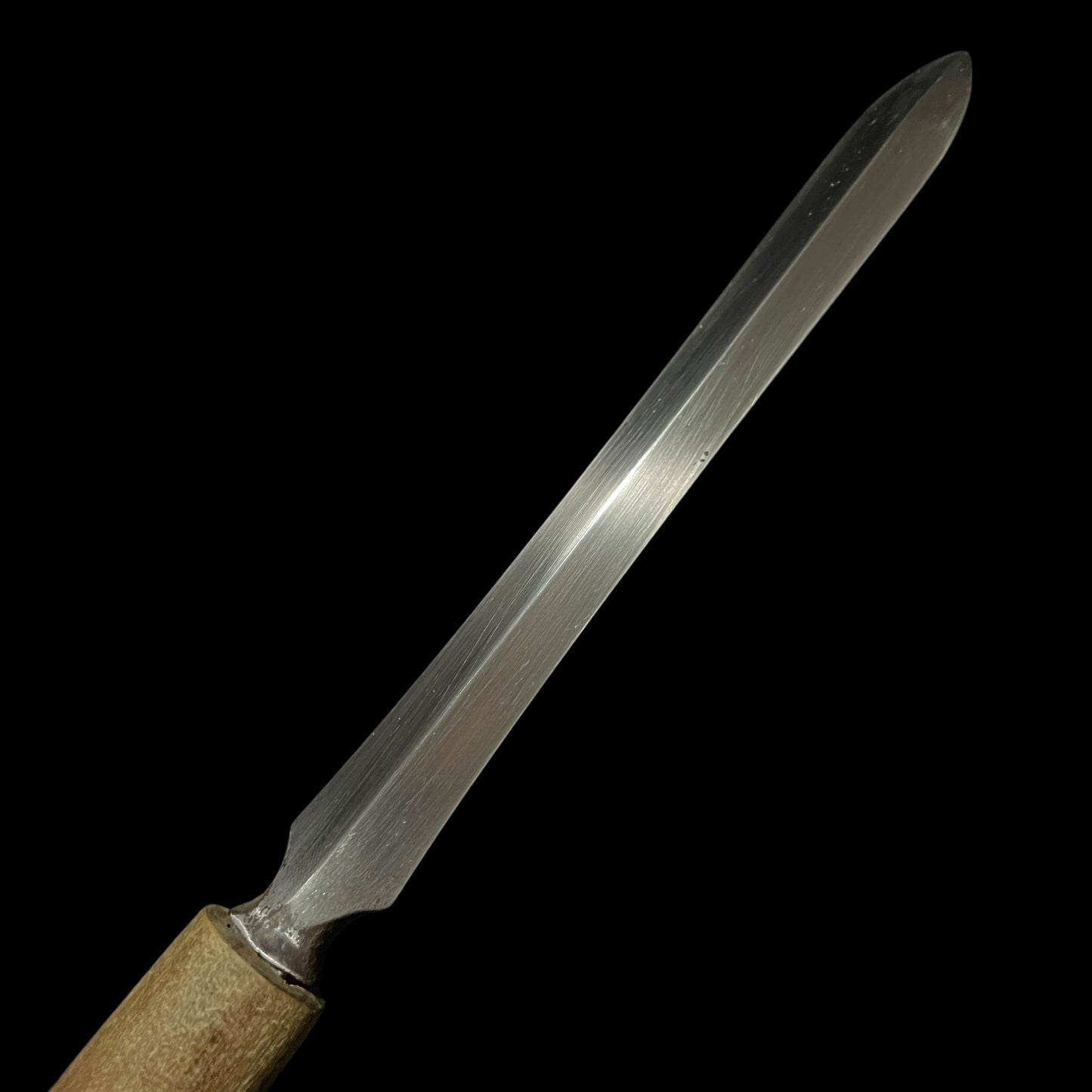 Ryoshinogi-Yari 両鎬槍 in Shirasaya, Long Tang, Edo period mumei