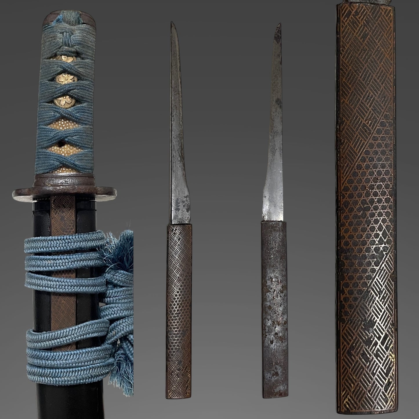 Hirazukuri 平造り Heavy Wakizashi with Kozuka, Wide and Thick blade, Edo period mumei