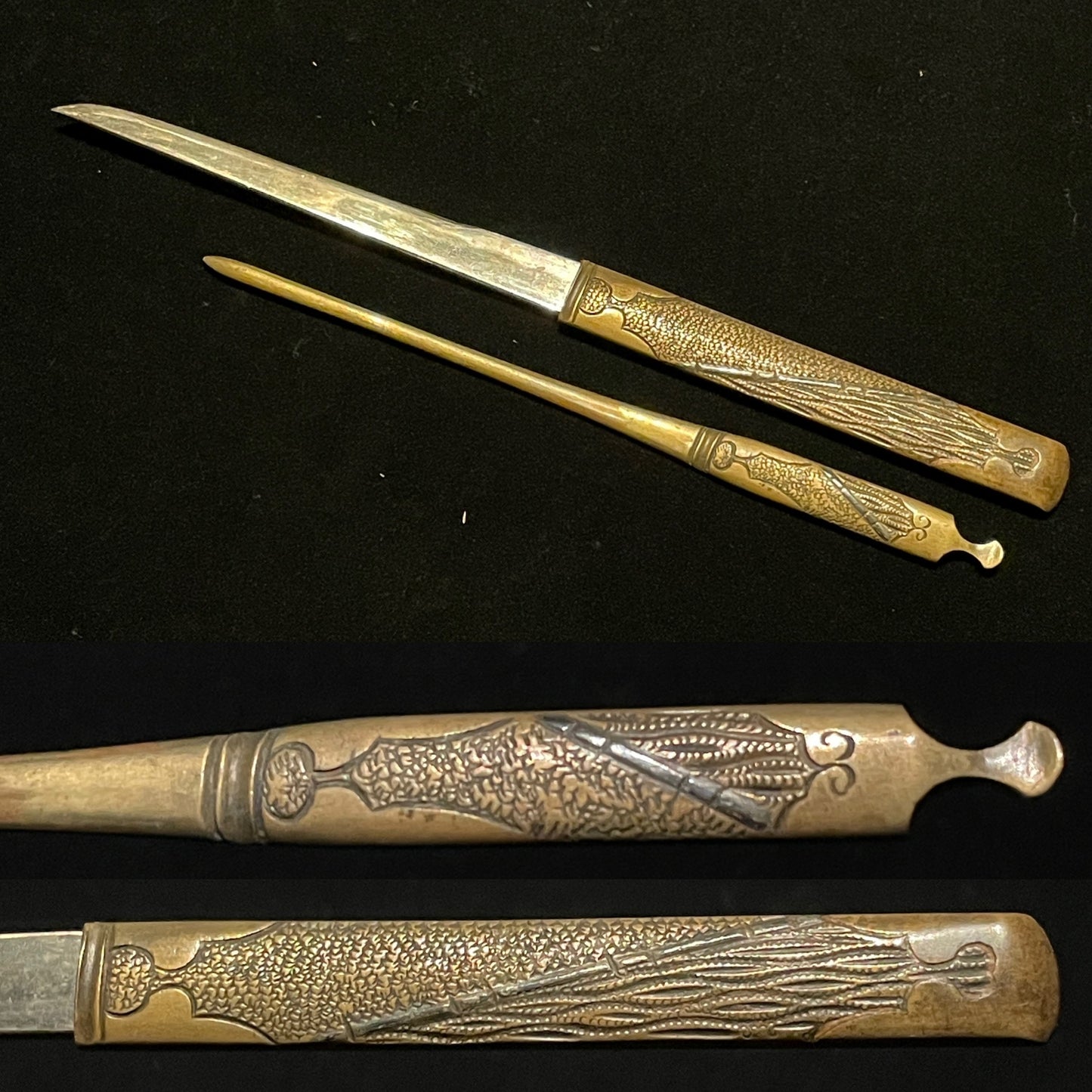 Unokubi Sunnobi-Tanto, with Kozuka Kogai, Matsushiro Koshirae, Edo period mumei