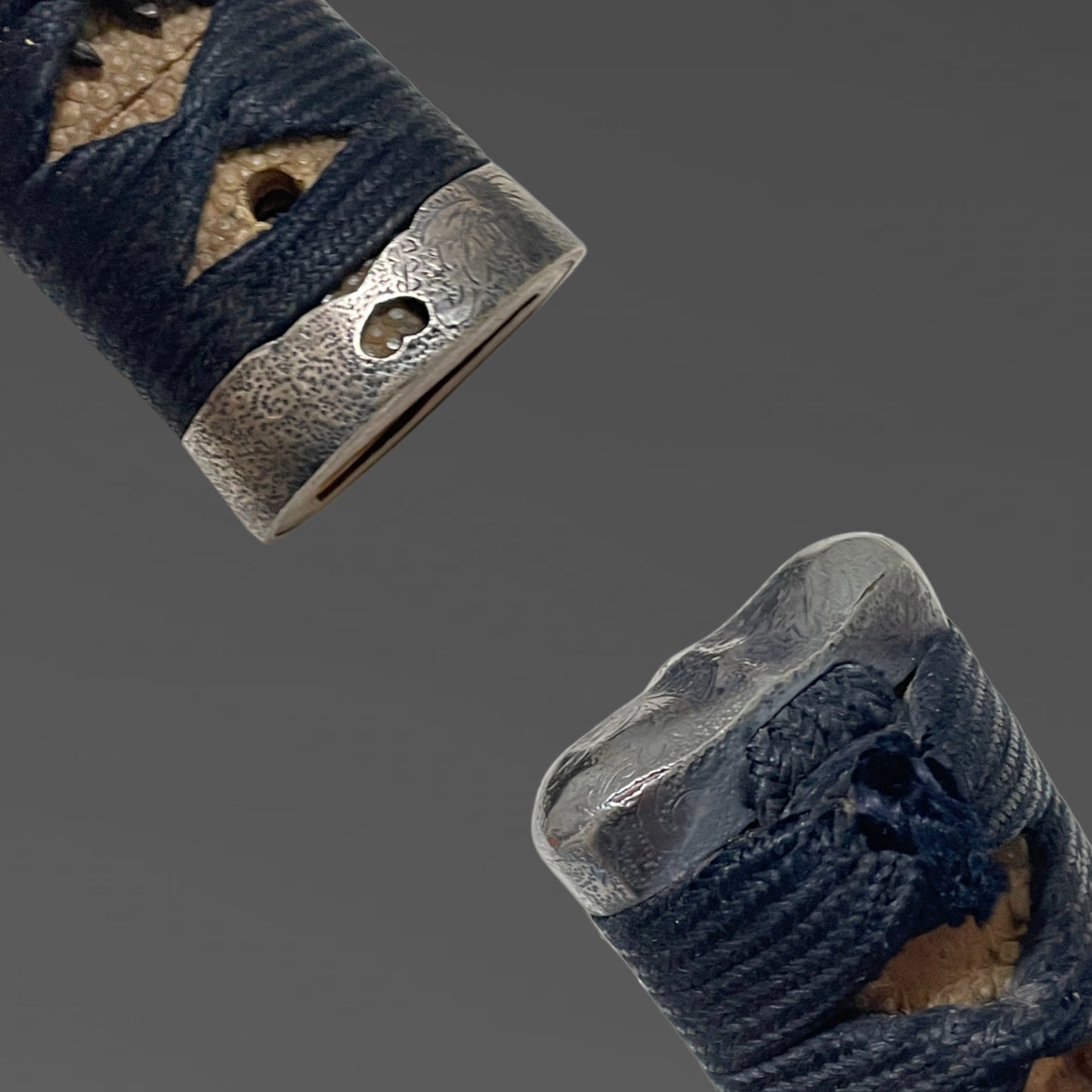 Naginata Naoshi 薙刀直し Wakizashi, Silver Fuchikashira, Muromachi period mumei