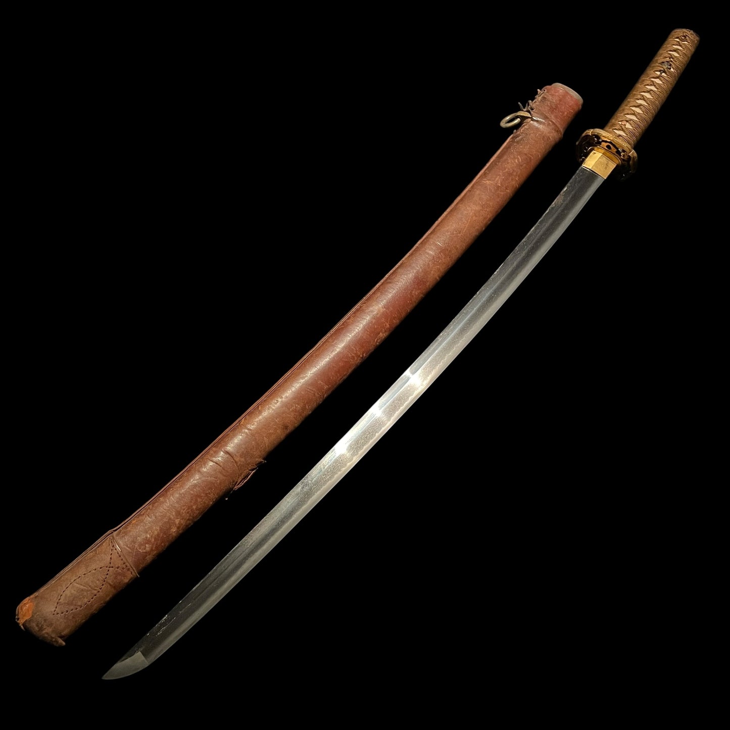 Ryakushiki-GUNTO 略式軍刀, Leather Cover Scabbard, WW2 Japanese Army Officer Sword