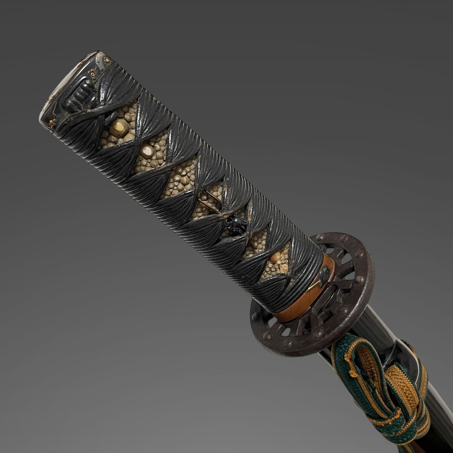 High-grade Fittings WAKIZASHI, Spider Menuki, Owl Fuchi, Edo period mumei