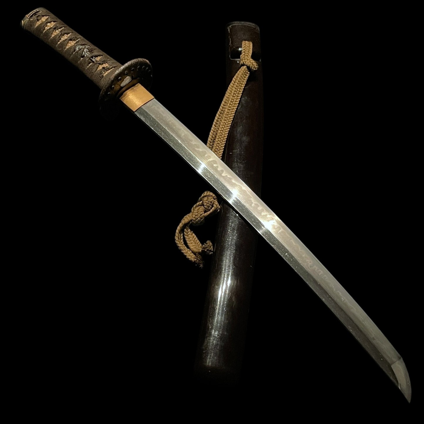 Fish and shellfish Fittings, Amazing Hamon Wakizashi, Edo period mumei