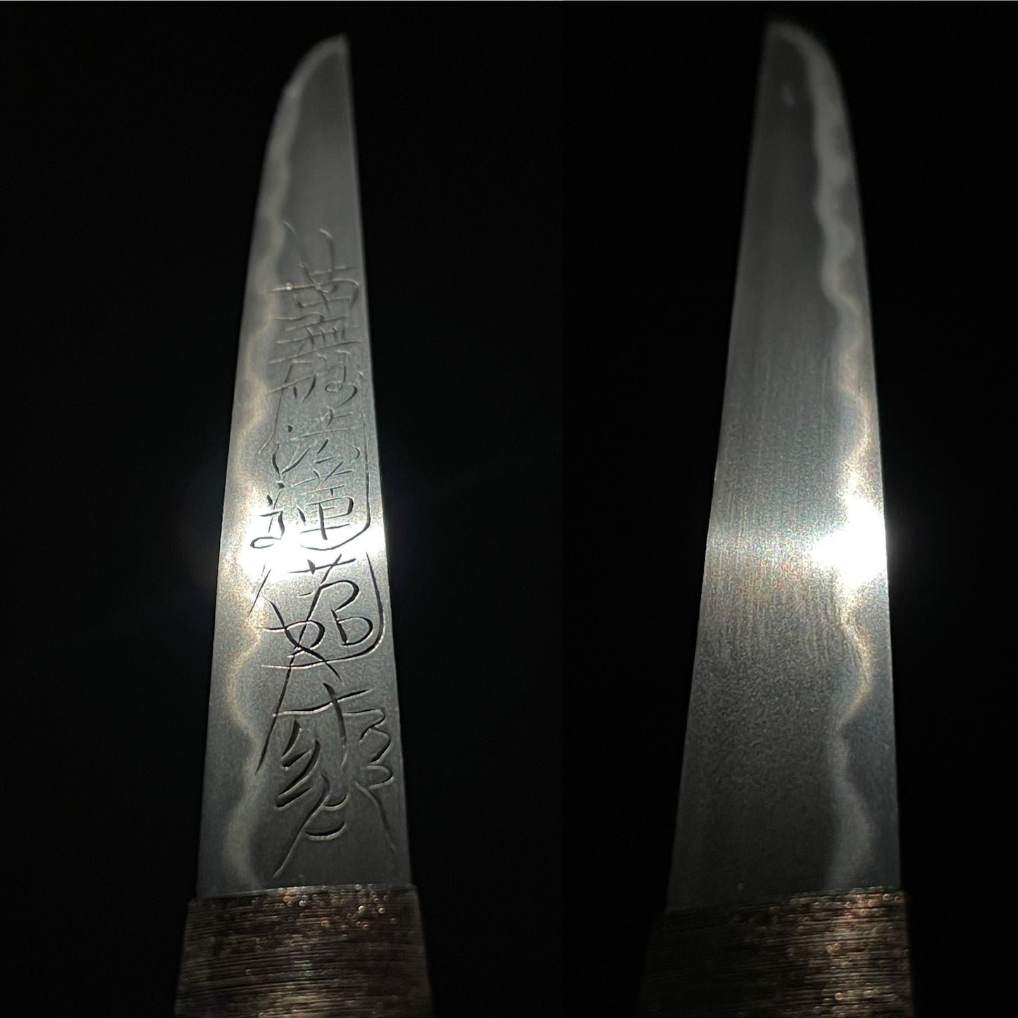 HORIMONO 彫物 TANTO, 南無妙法蓮華経(Namu Myōhō Renge Kyō), Masahide 正秀 signed, Sayagaki 鞘書