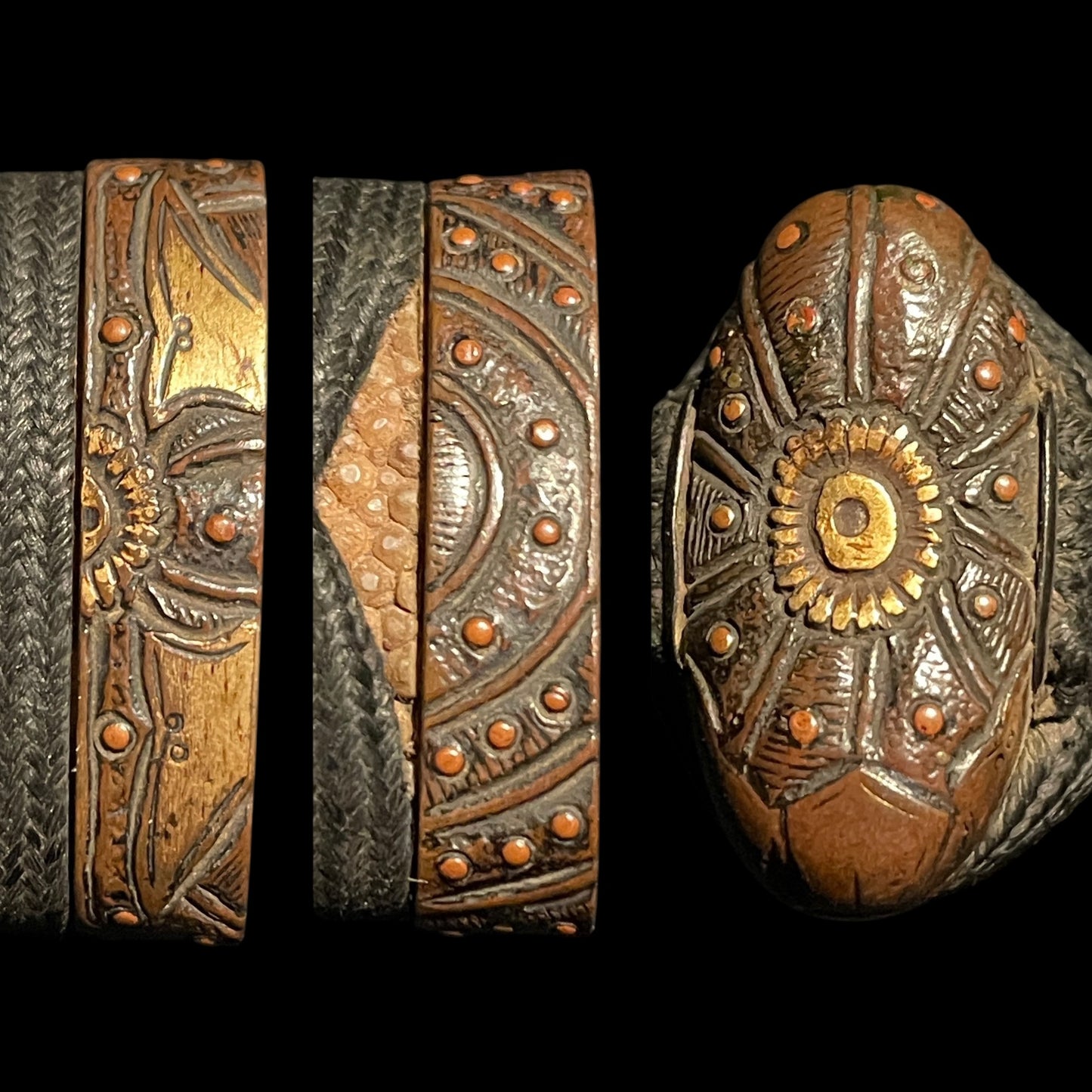 Sunnobi-TANTO 寸延短刀,Kokinko Moth Tsuba, Kabuto Fuchikashira, Edo period