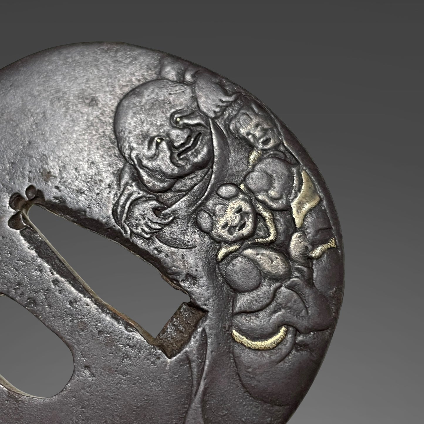 Harimadaijo Tadakuni 播磨大掾忠國 signed Wakizashi, Dragon Fuchi, Hotei Tsuba, Edo period