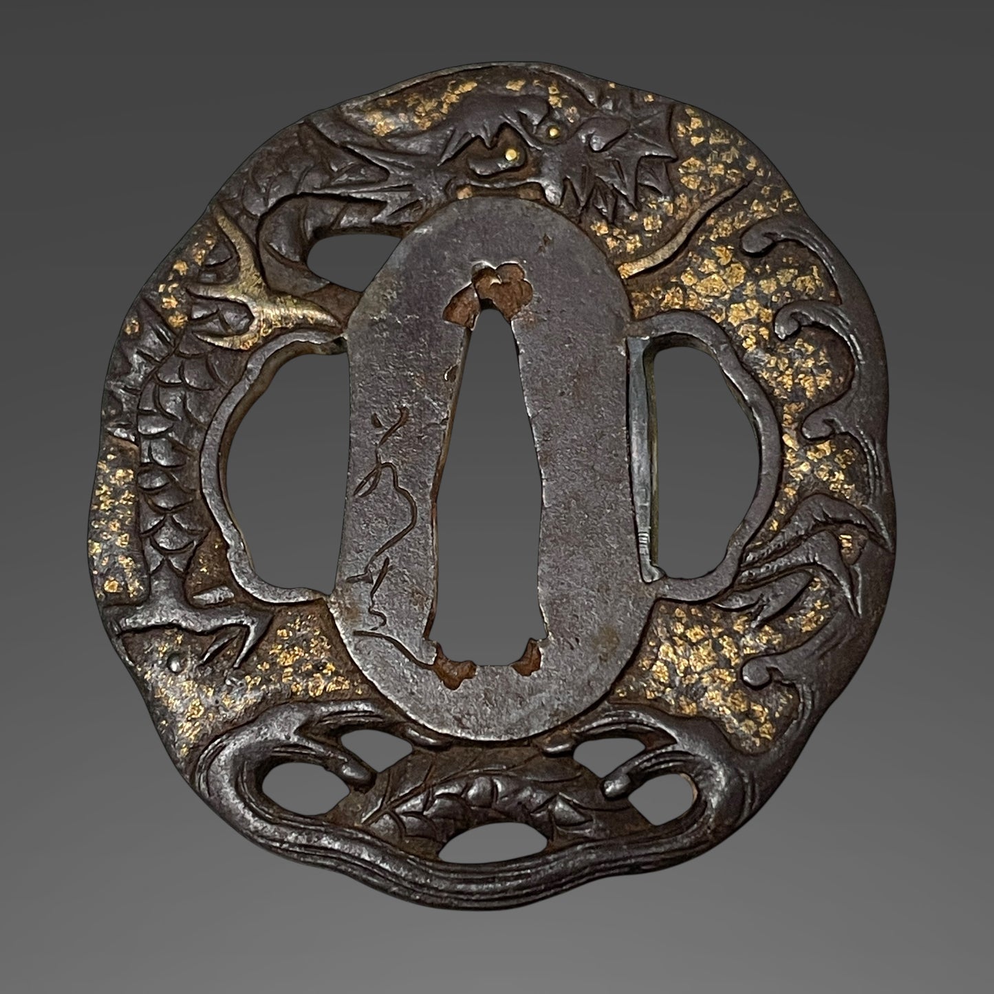 Fujiwara Toyoyuki 藤原豊行 signed Shobuzukuri Wakizashi, Dragon Tsuba, with Kozuka