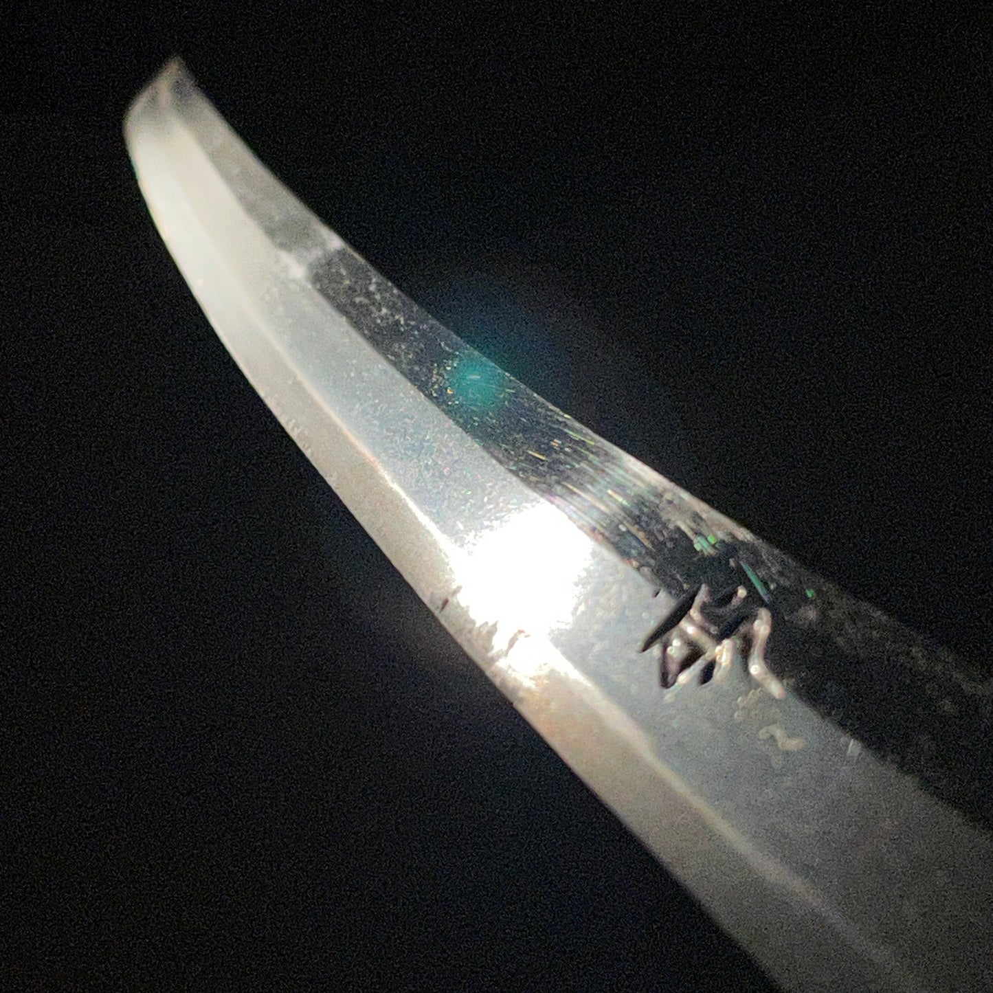Bonji 梵字 Long Wakizashi, Moth Tsuba, Crab Menuki, Edo period mumei
