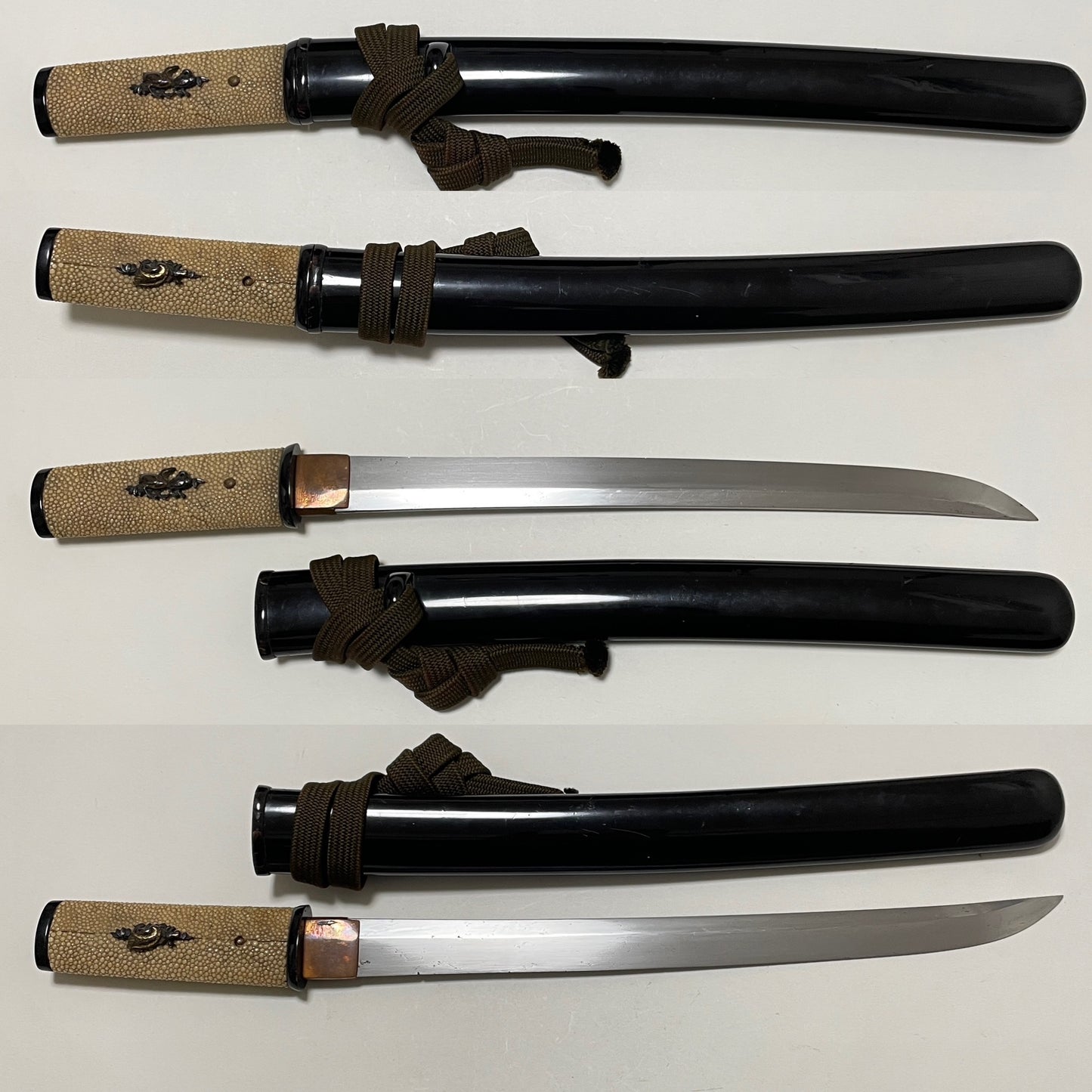 Aikuchi Tanto 合口短刀, Cormorant Menuki 鵜目貫, Edo period mumei