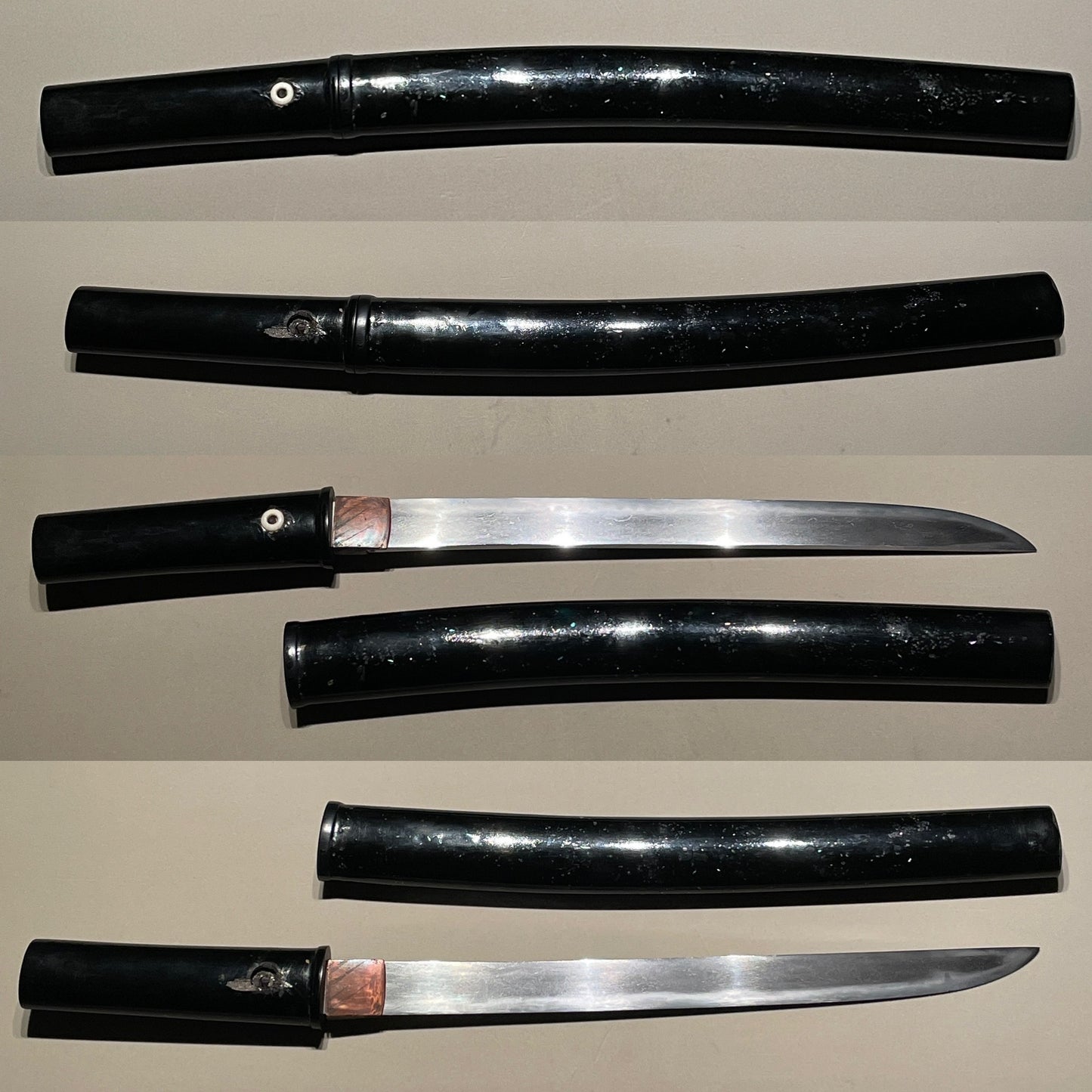 Gunome-Hamon Black Tanto, Late Muromachi period mumei