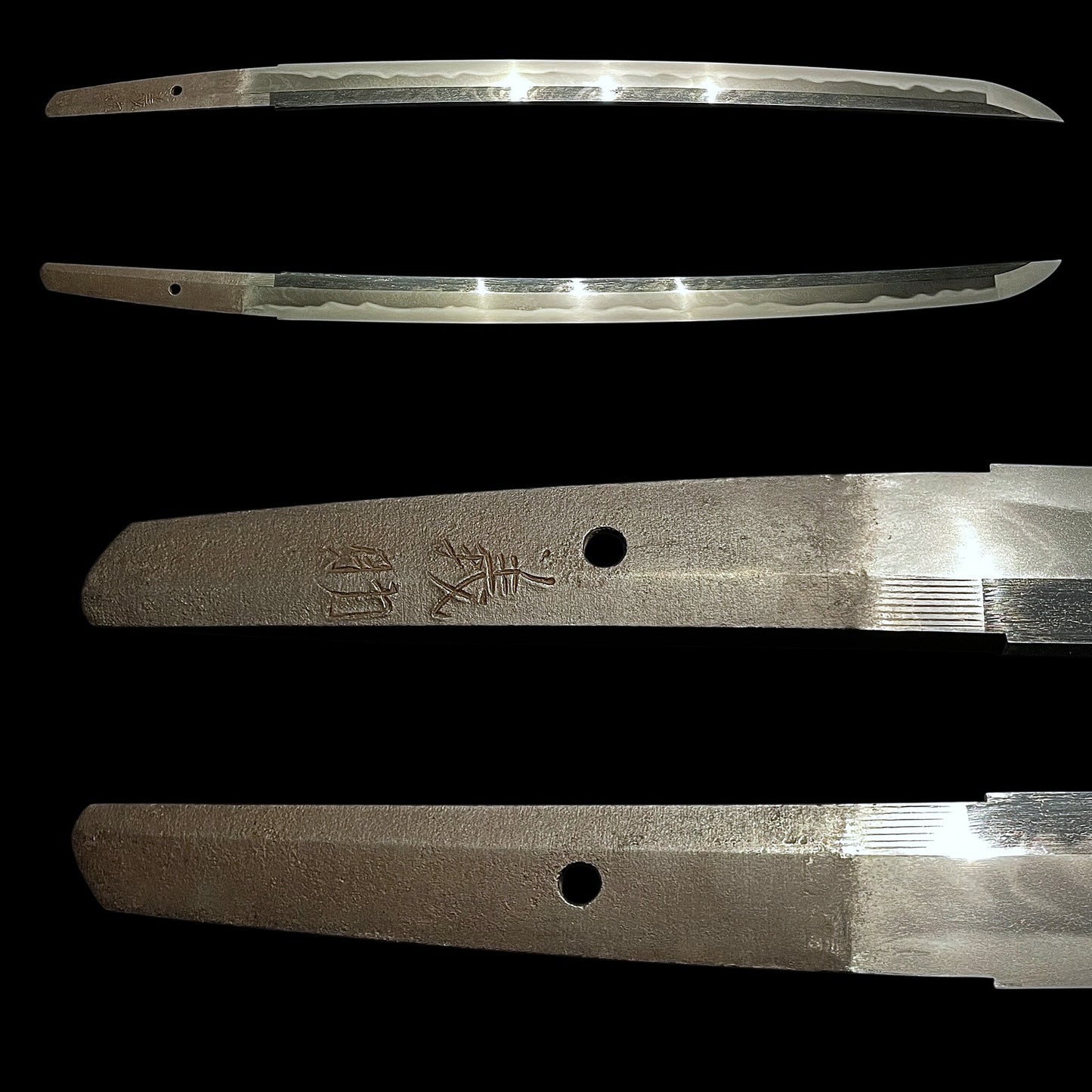HITATSURA 皆焼 Wakizashi, Gisuke 義助 signed, Wide and Thick Blade, Edo period